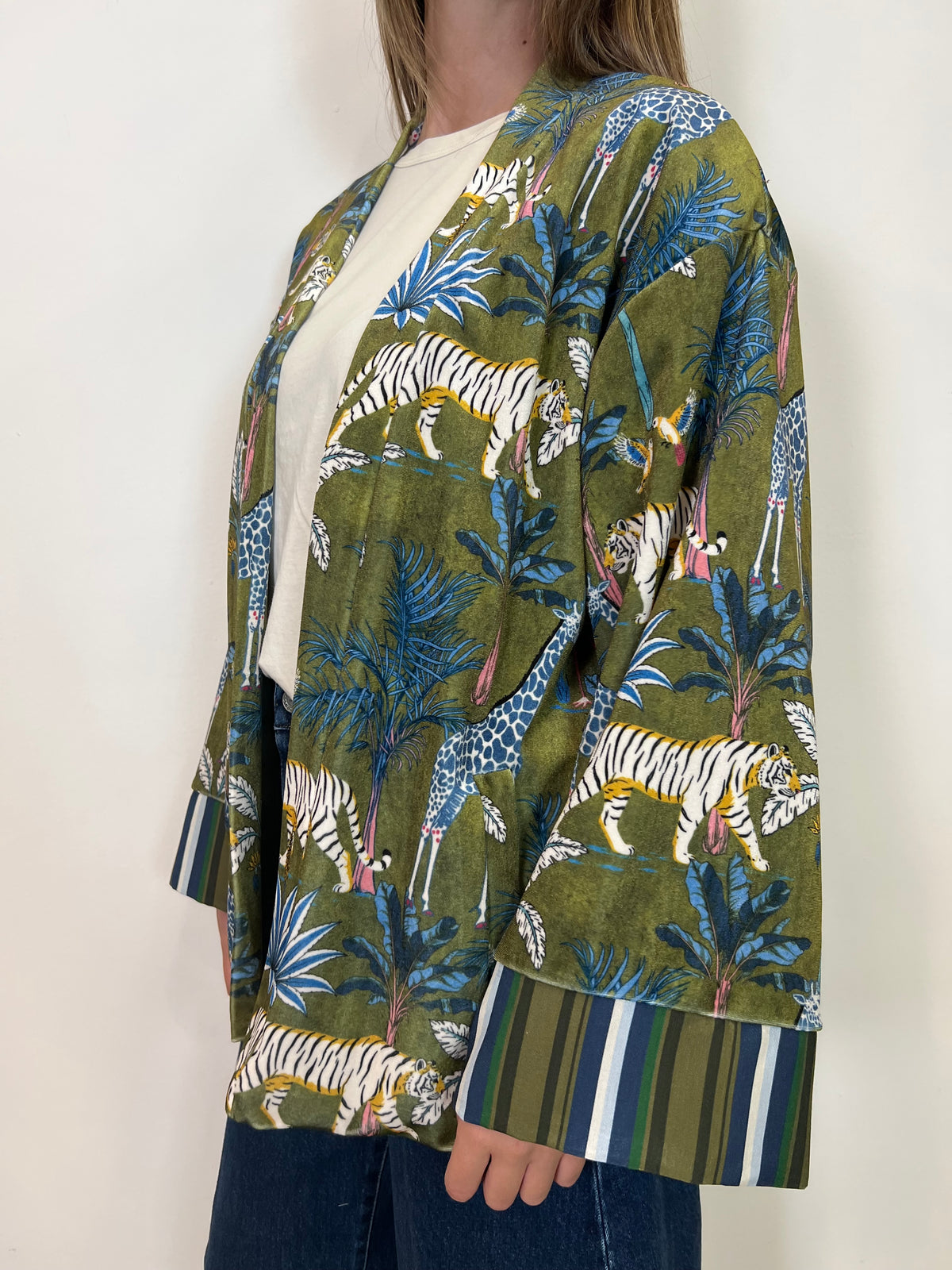 Kimono ciniglia “Nomad” verde chiaro - Haveone