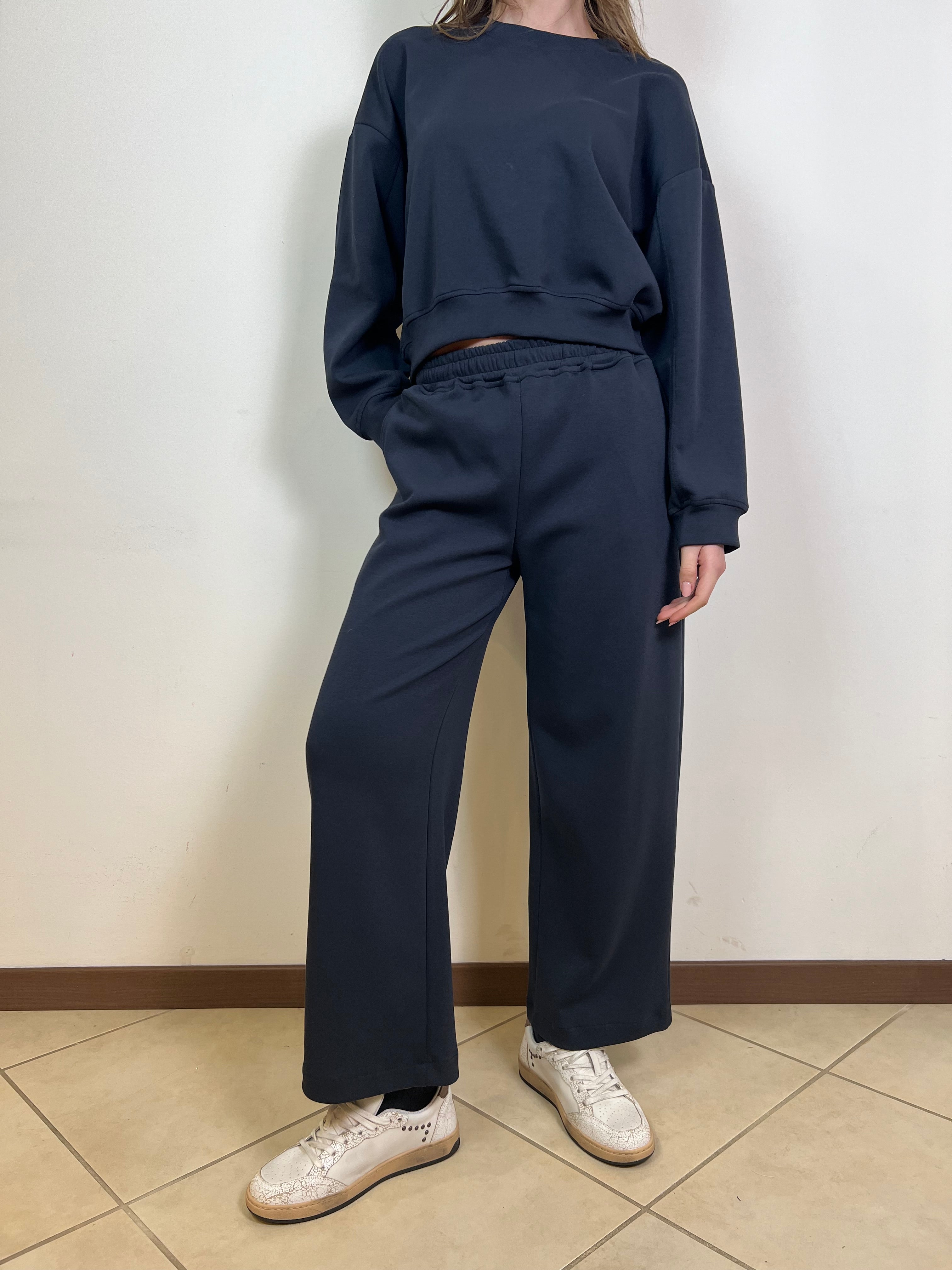 Felpa girocollo crop - Haveone