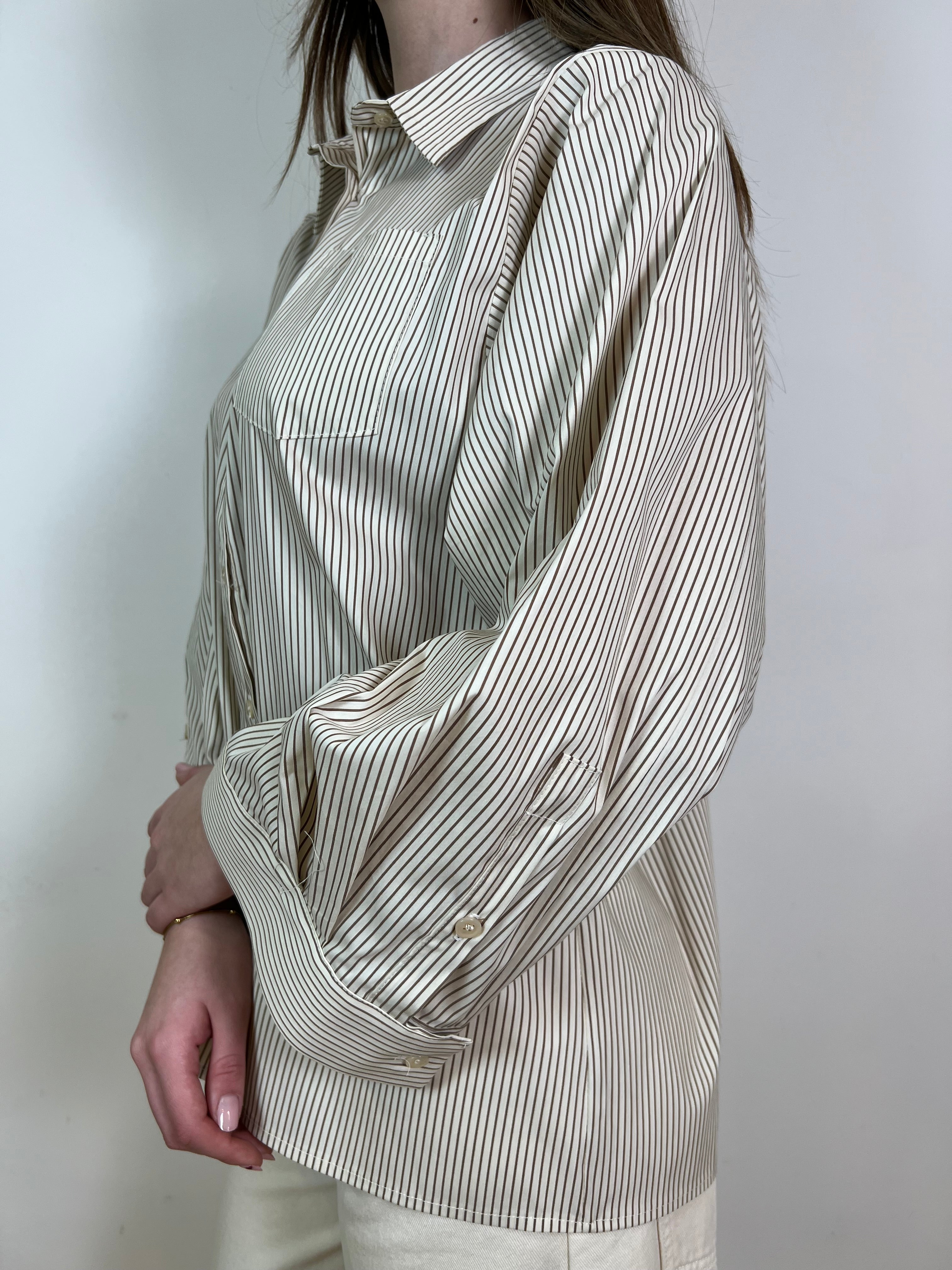 Camicia bacchettata manica over - Vicolo