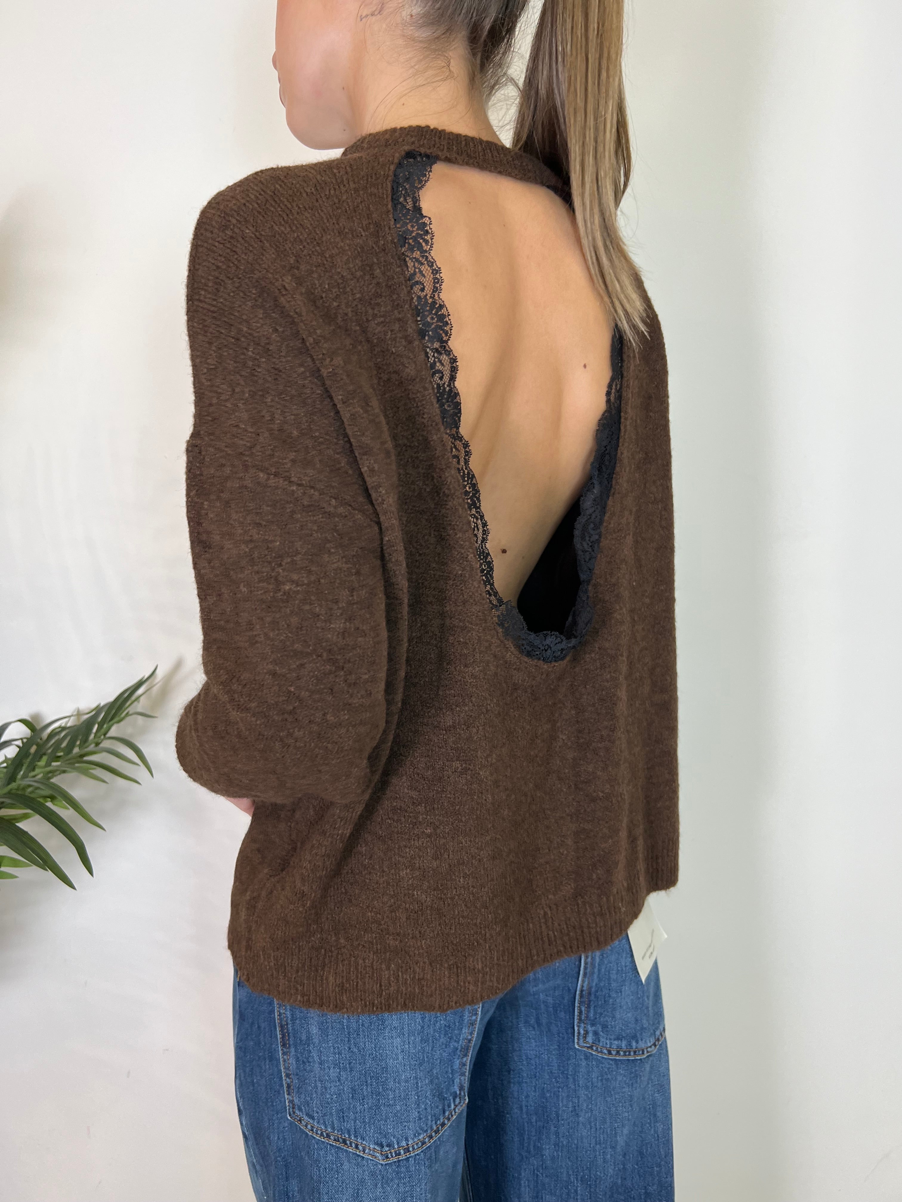 Maglia oblò pizzo dietro - Haveone