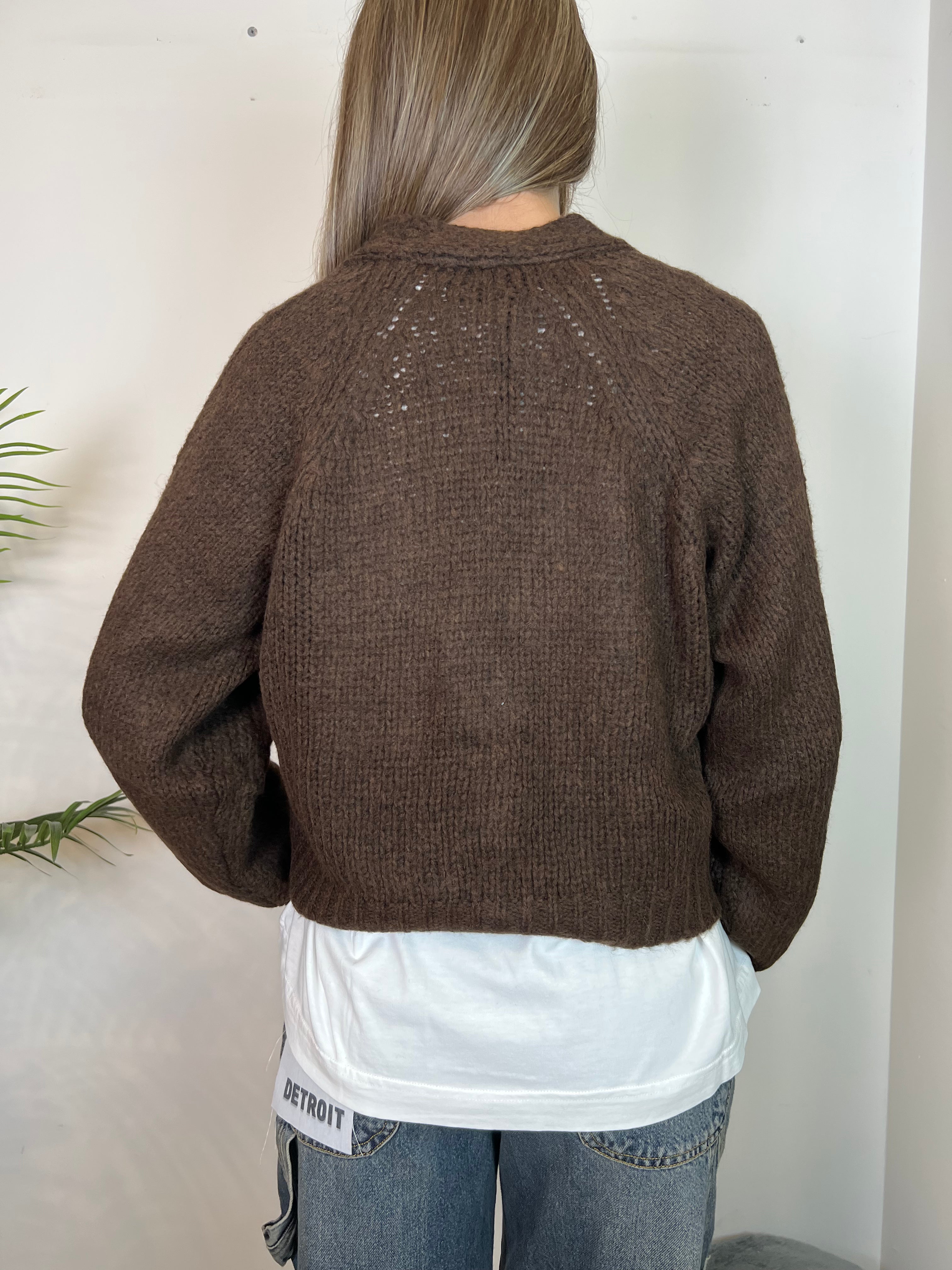 Cardigan bottone gioiello - Haveone