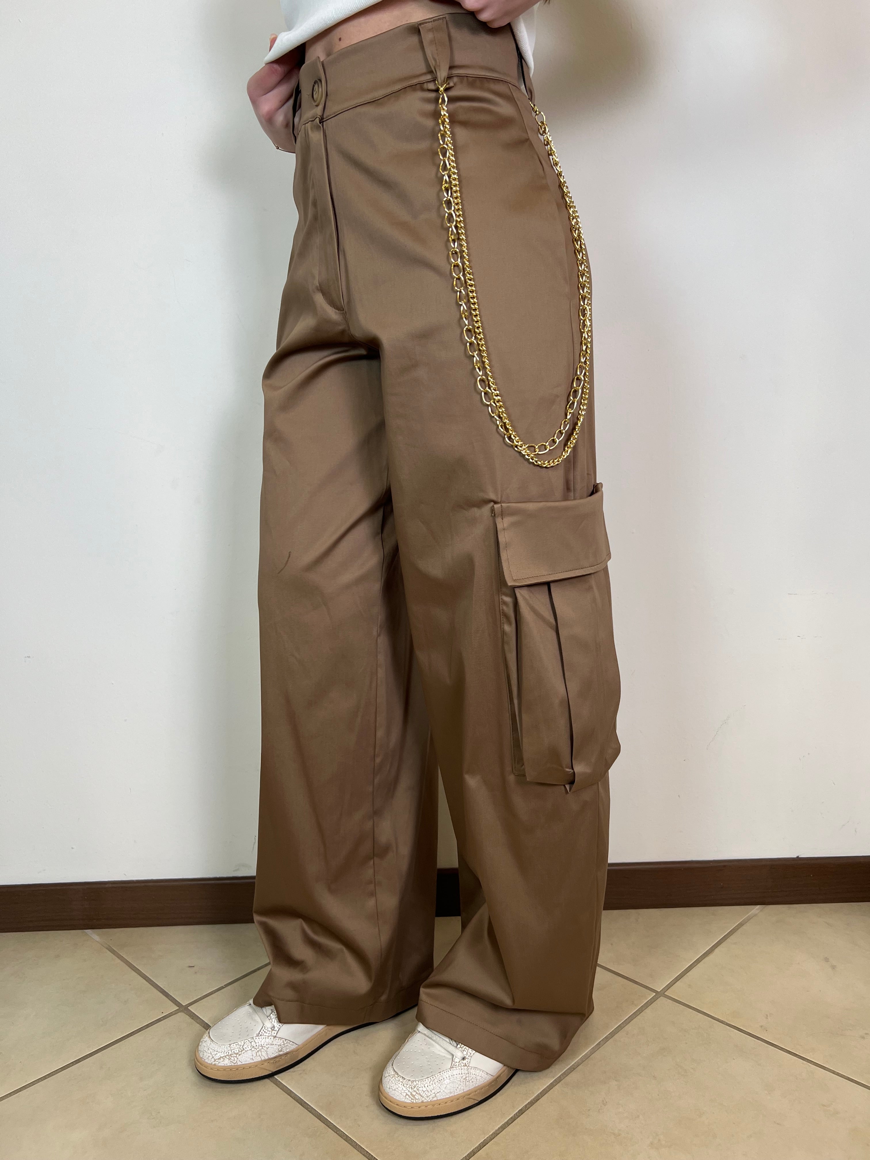 Pantalone cargo con catena - Haveone