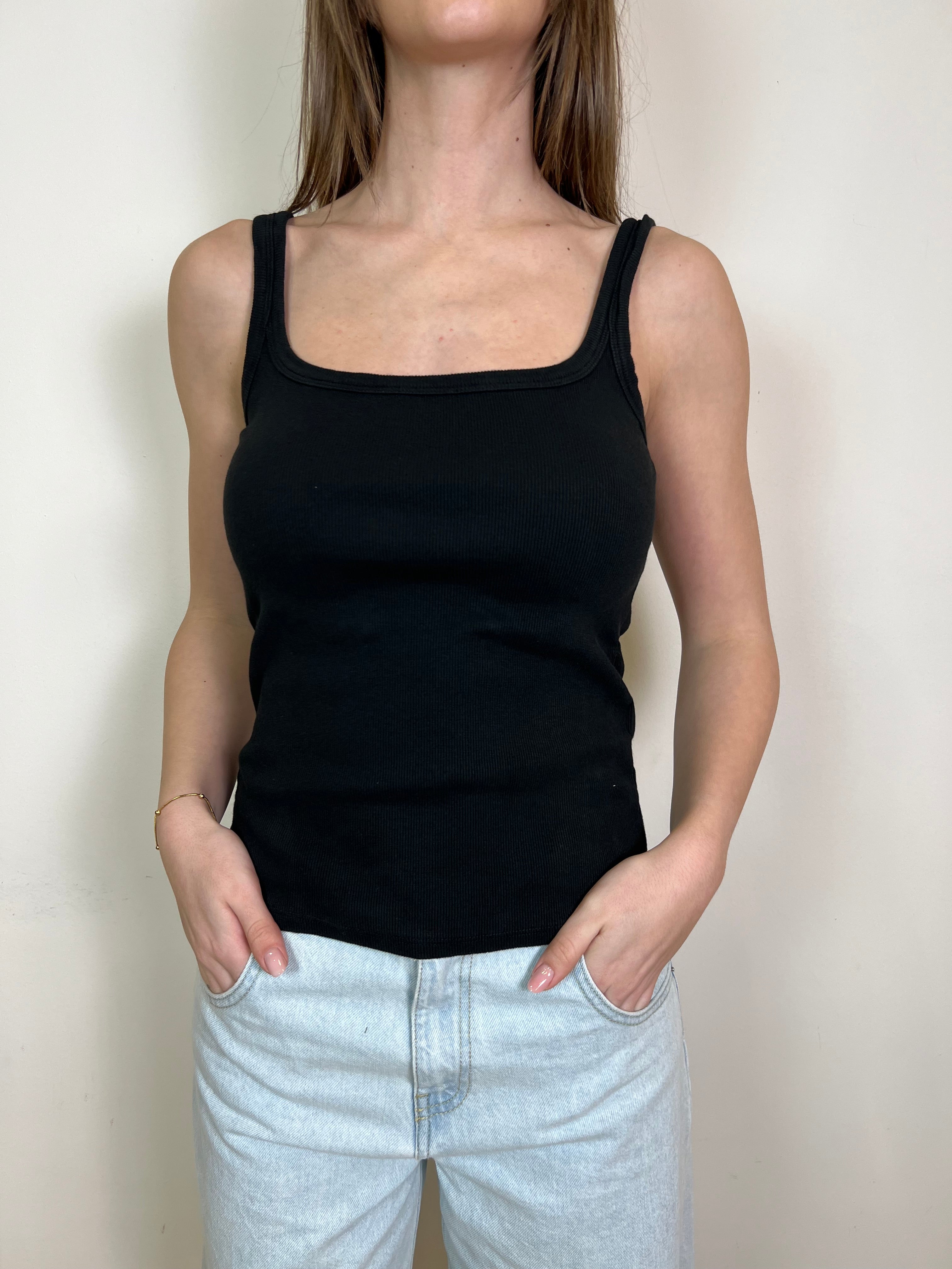 Canotta costina scollo quadro - Haveone