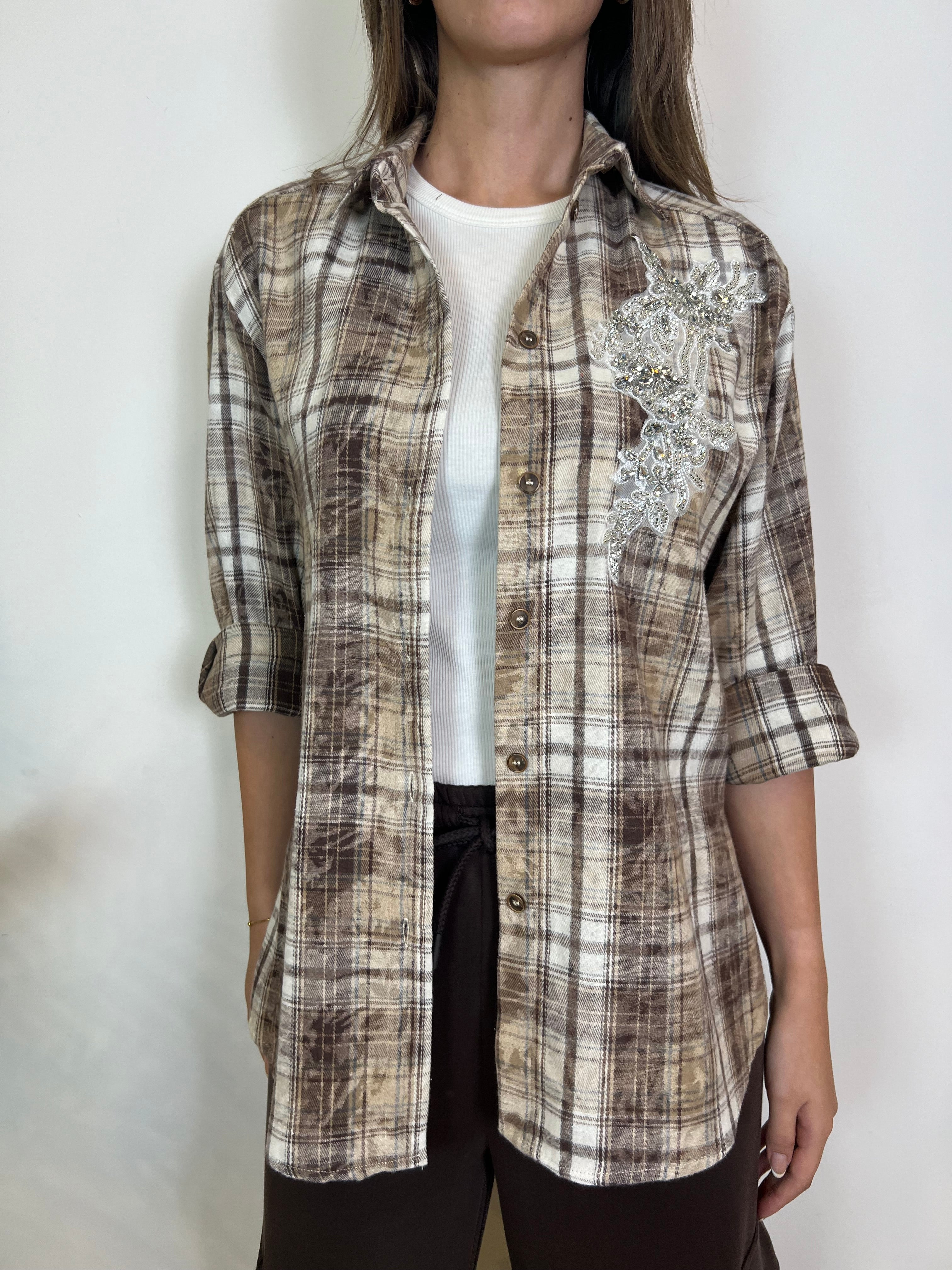Camicia check con patch - Haveone