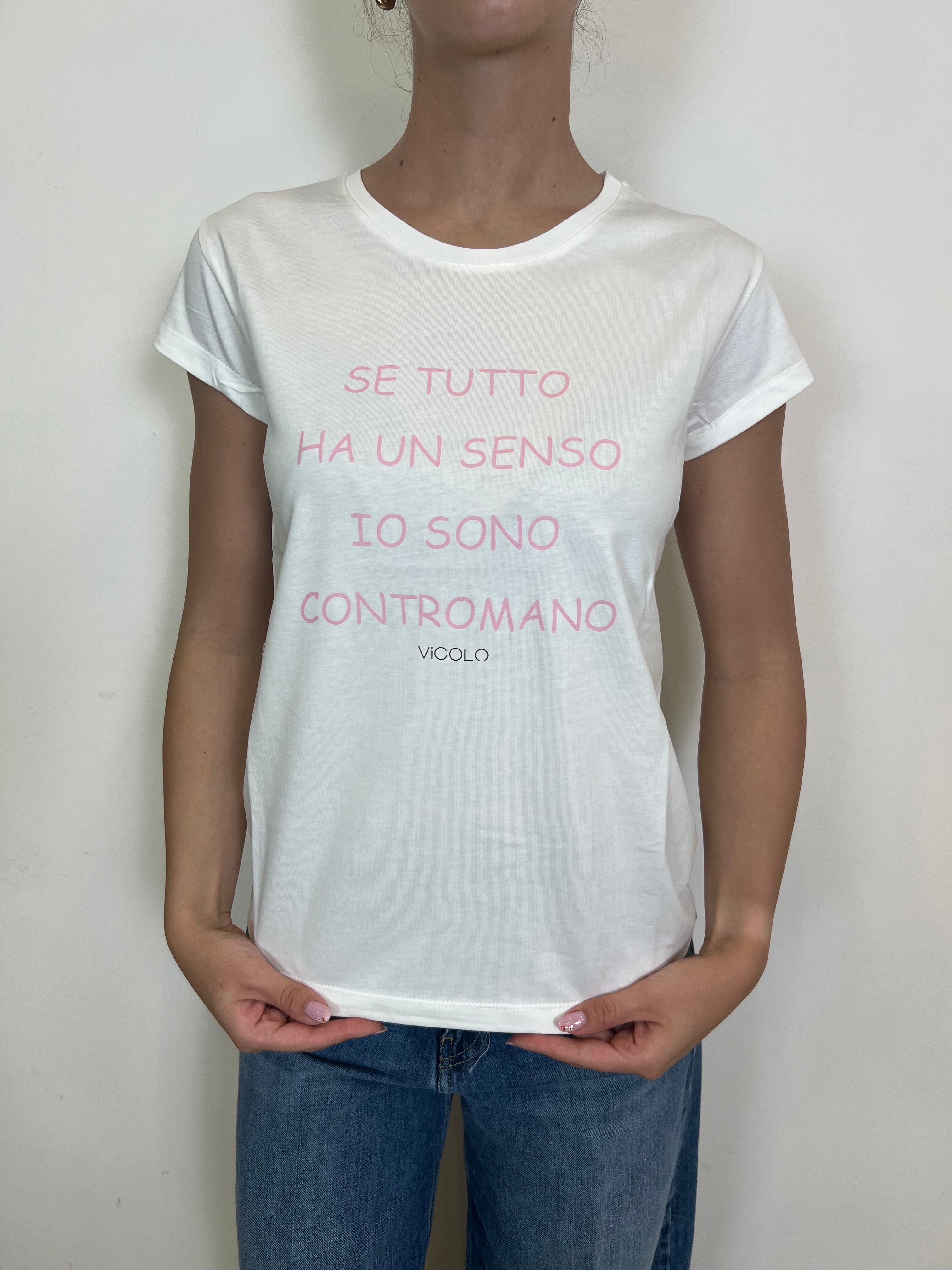 T-shirt scritta rosa - Vicolo