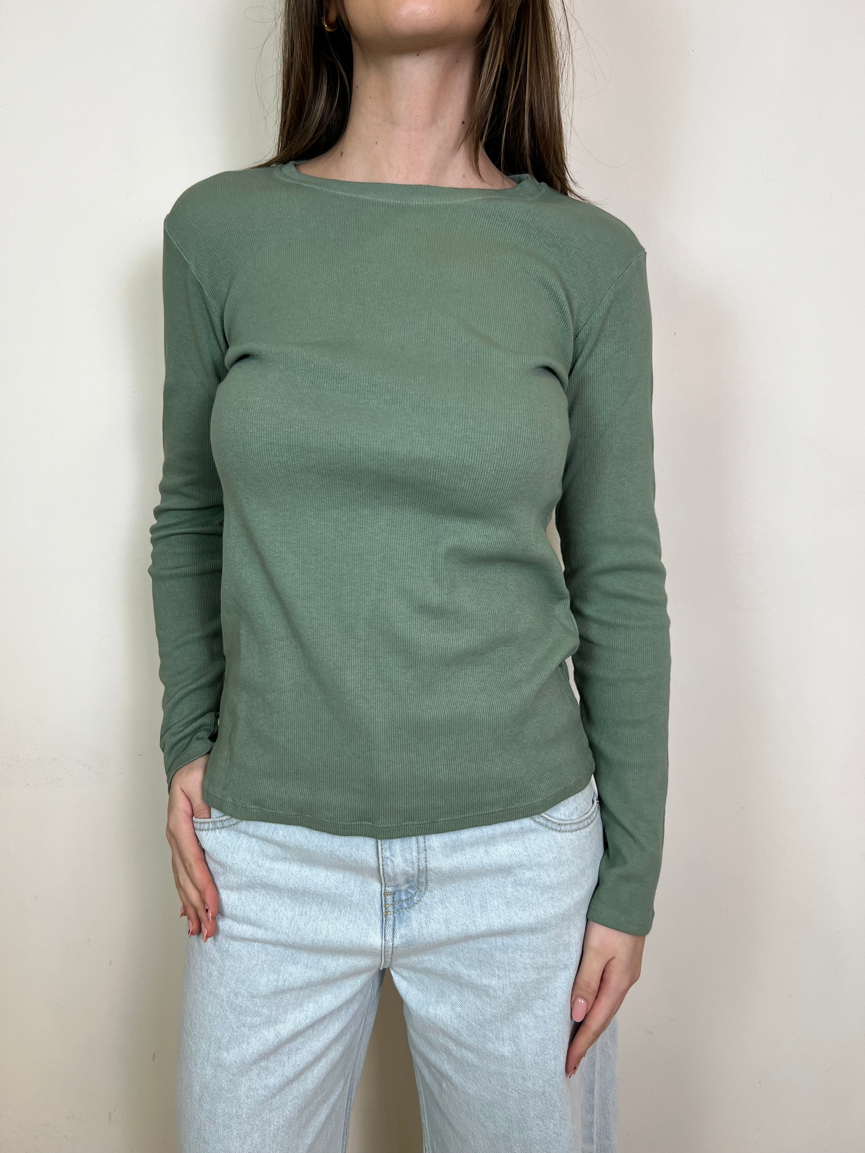 T-shirt costina manica lunga - Haveone