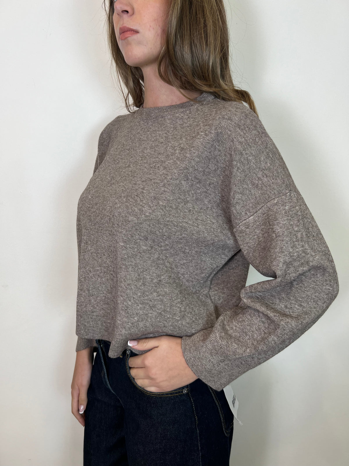 Maglia girocollo manica arricciata - Haveone
