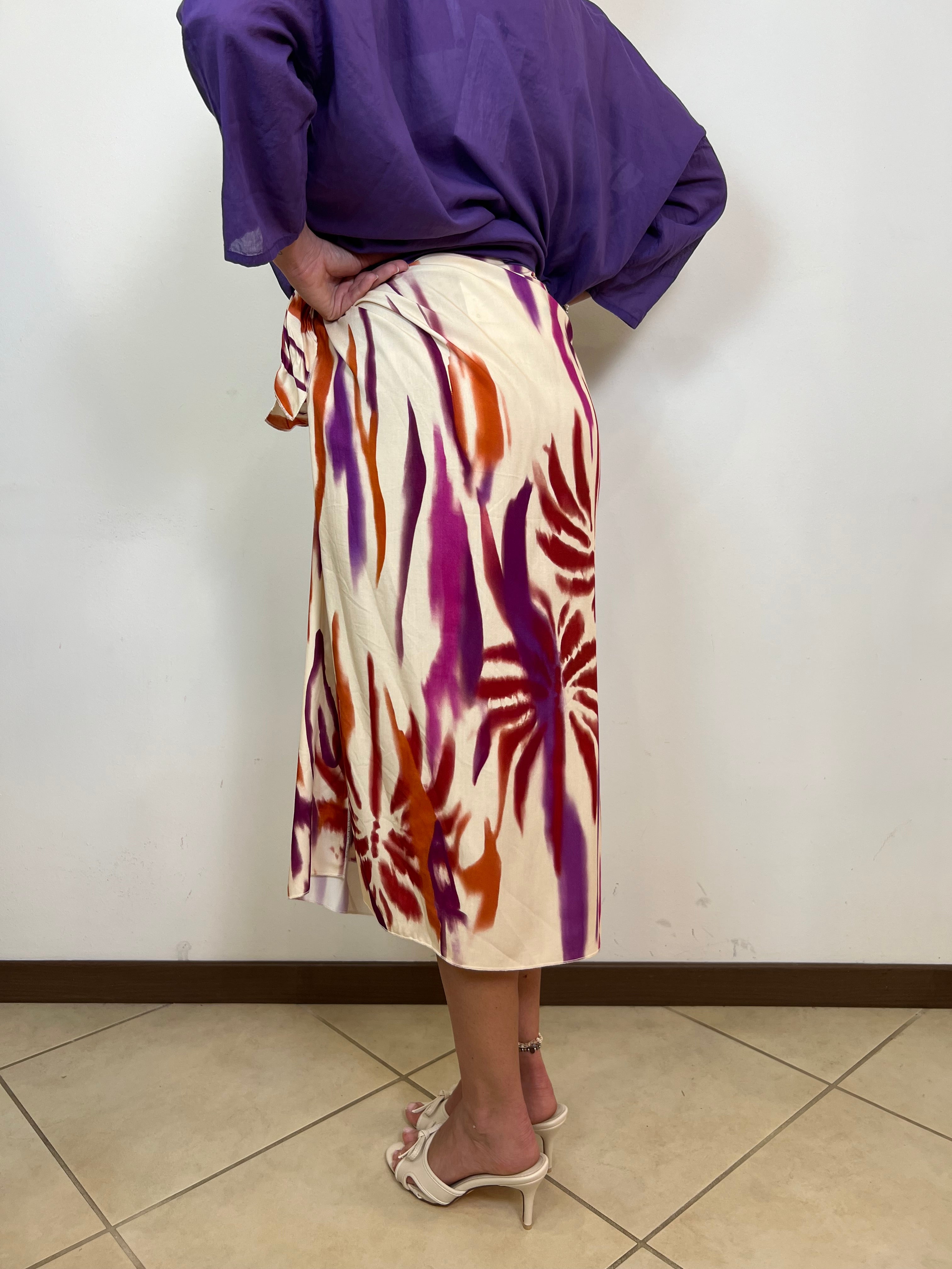 Gonna pareo fantasia astratta fucsia - Haveone