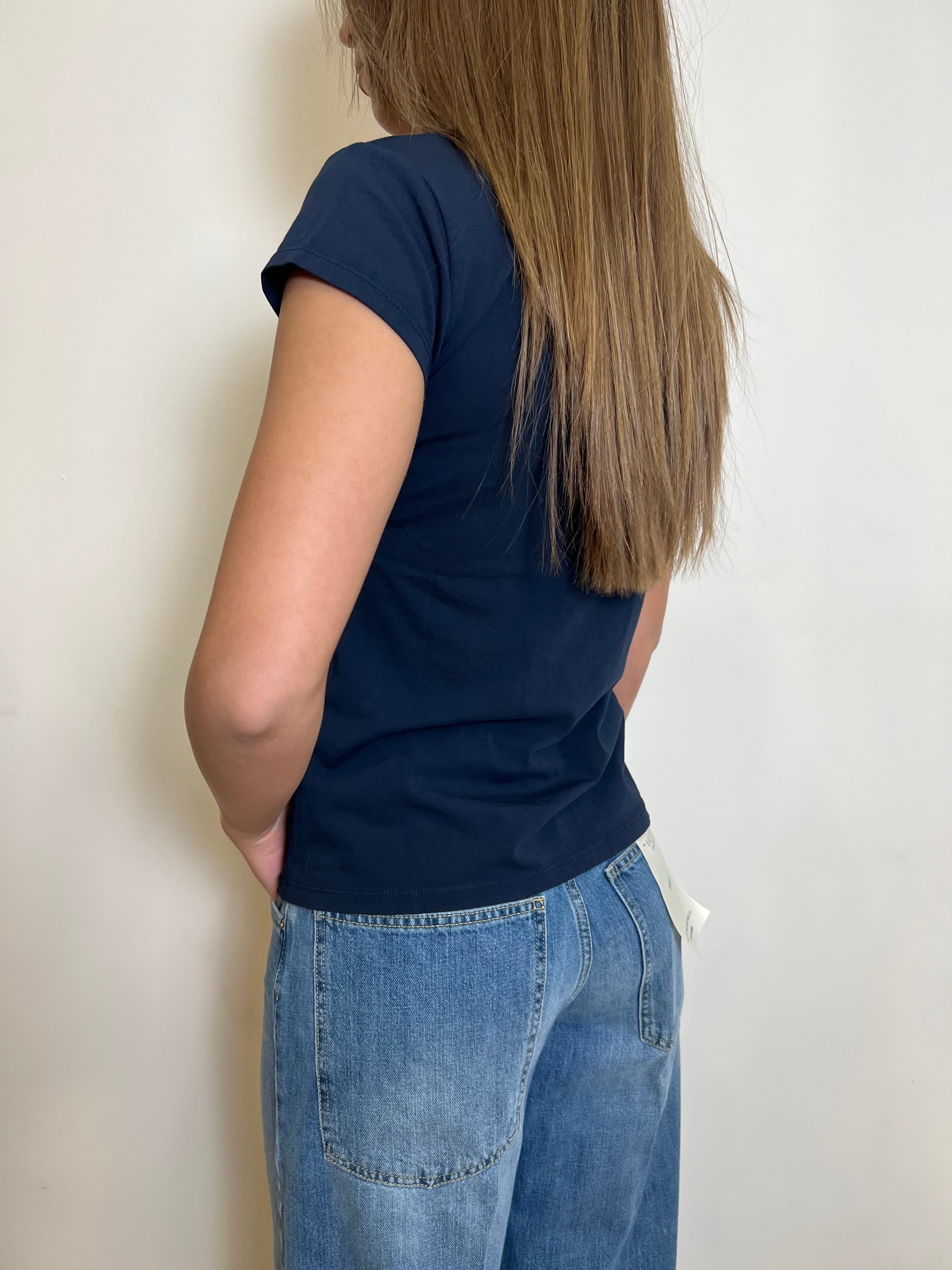 T-shirt mezza manica slim scollo V - Haveone