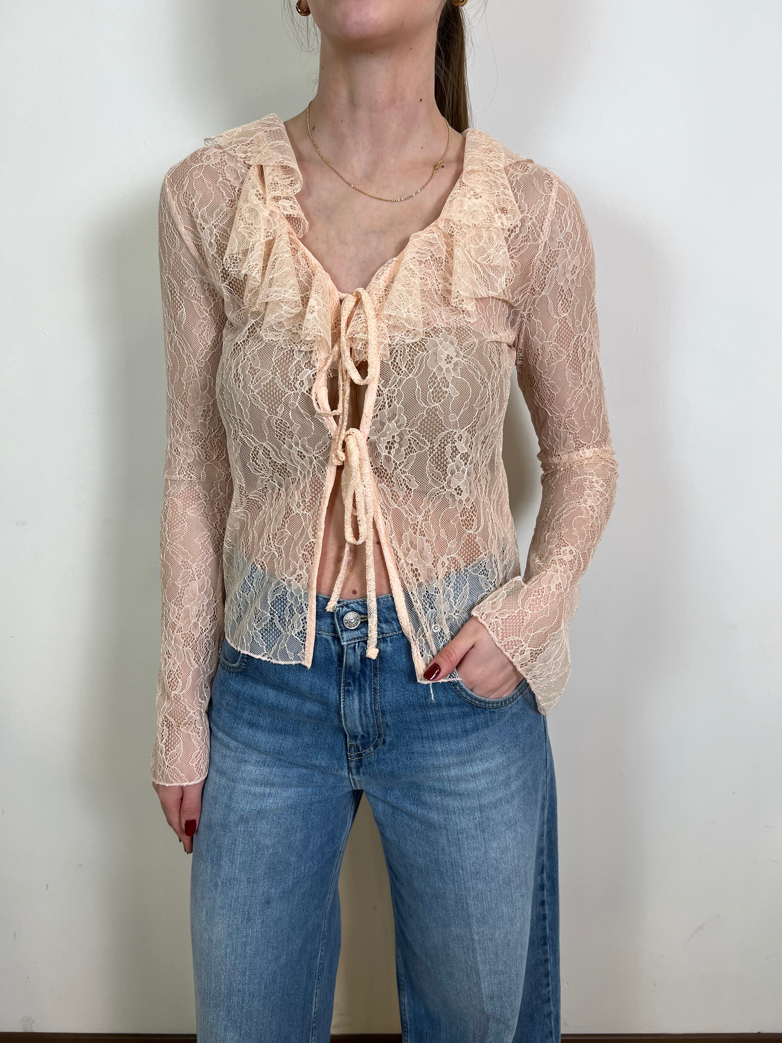 Camicia pizzo con laccetti - Vicolo