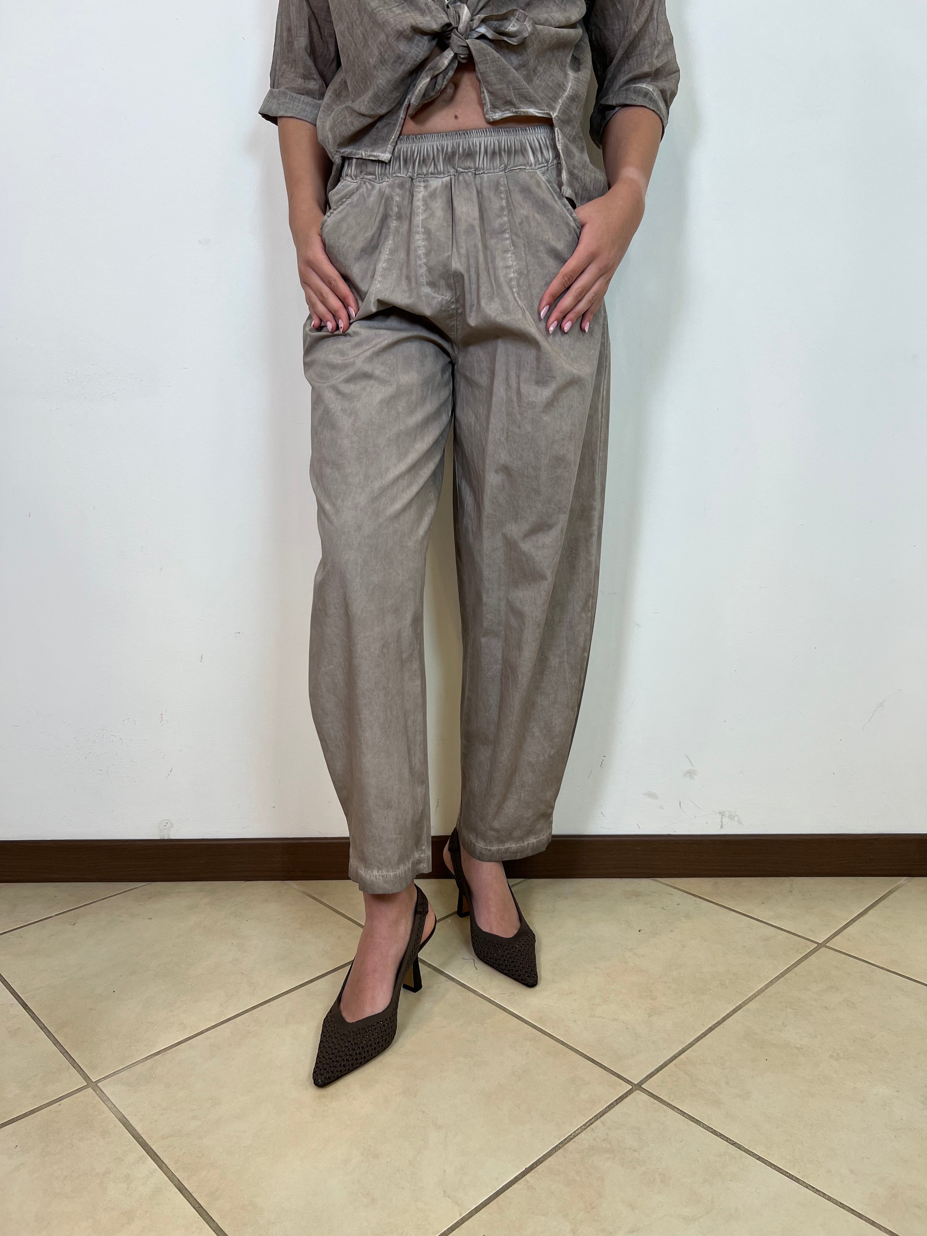 Pantalone stone tasca dietro elastico - Haveone