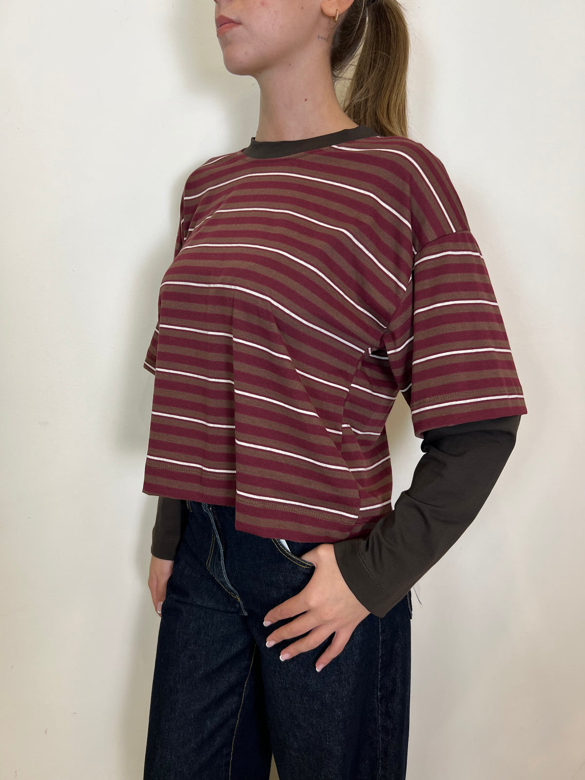 Maglia con t-shirt righe - Haveone