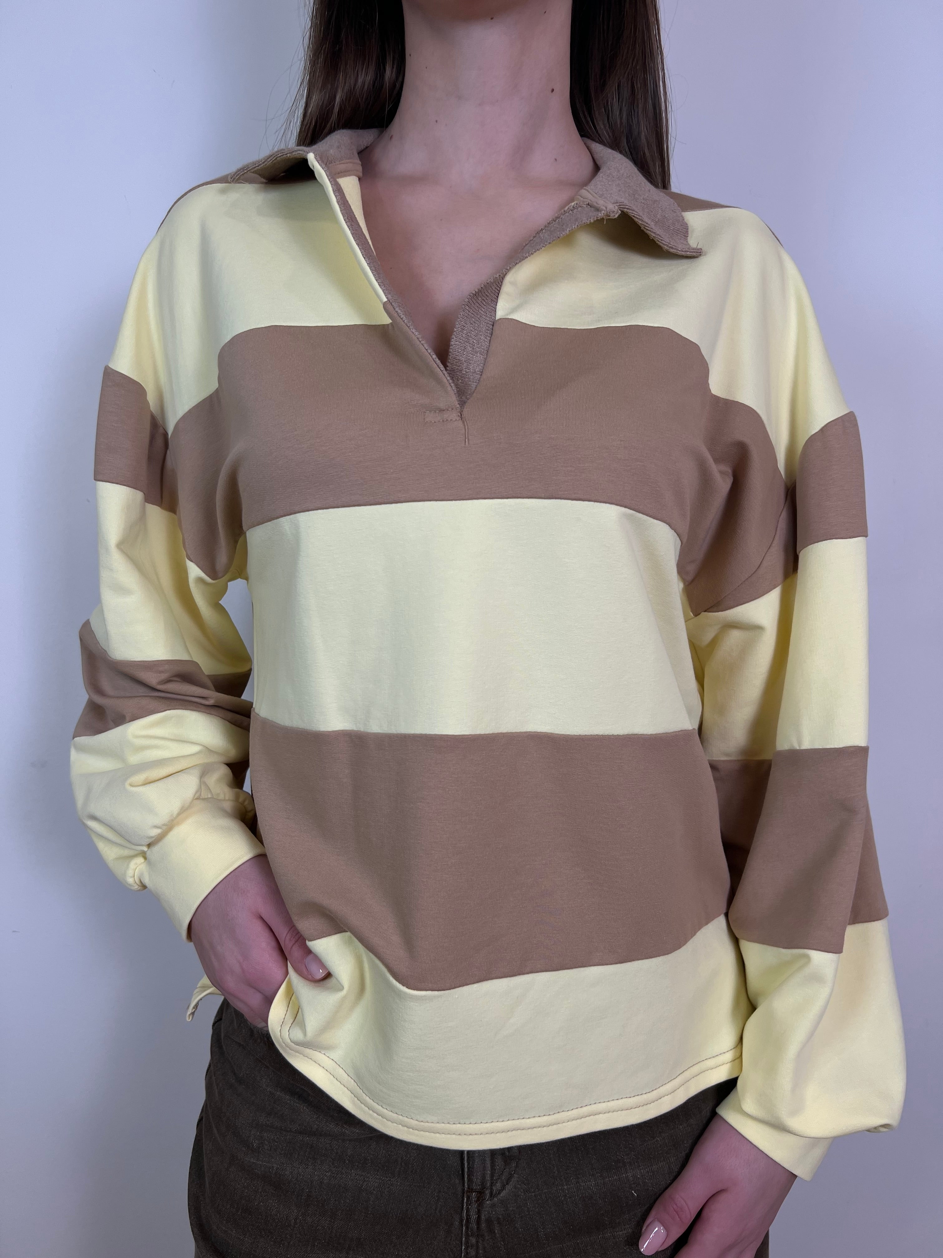 Felpa polo righe - Haveone