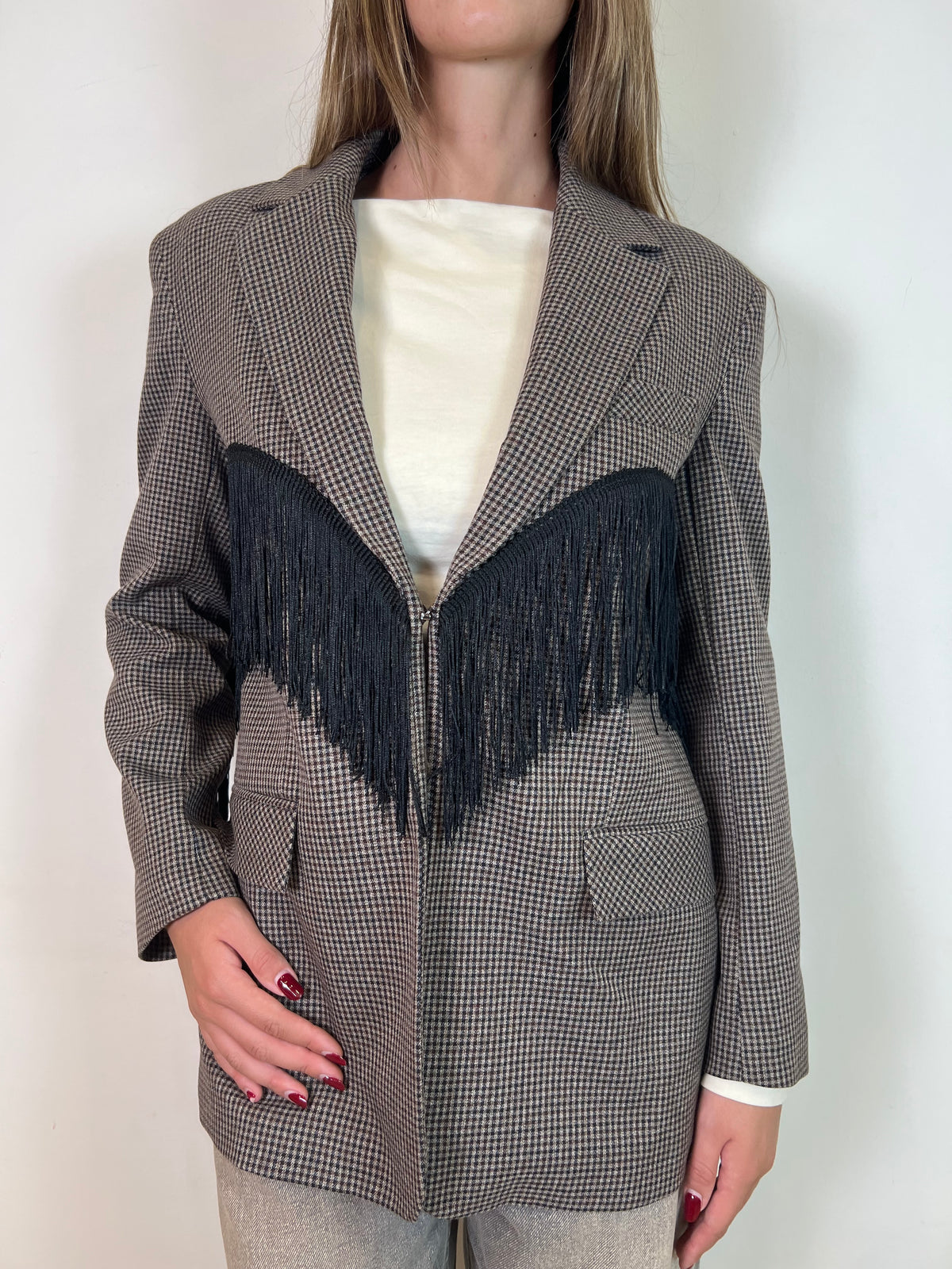 Giacca frange micro check - Vicolo