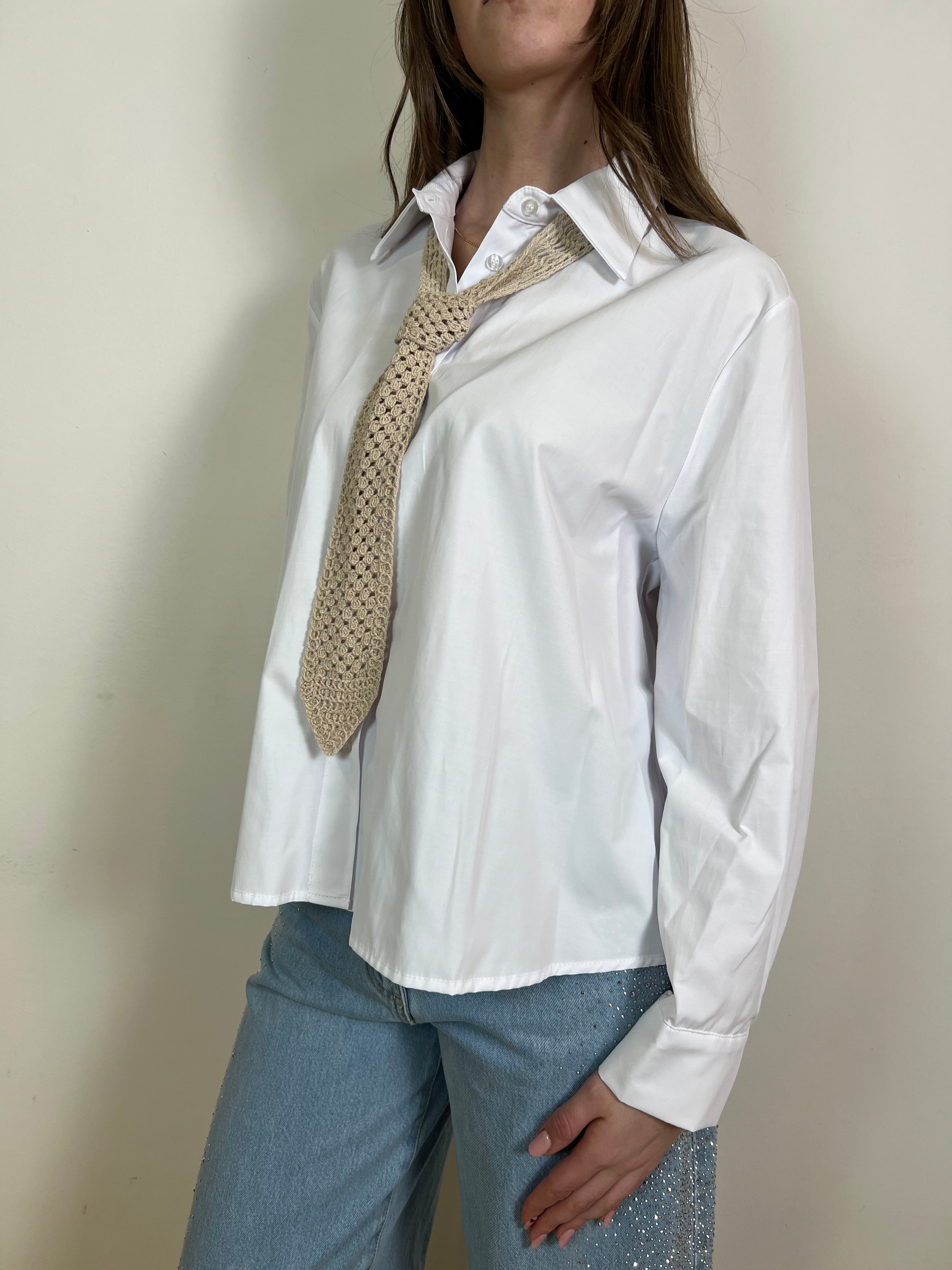 Camicia con cravatta crochet - Haveone