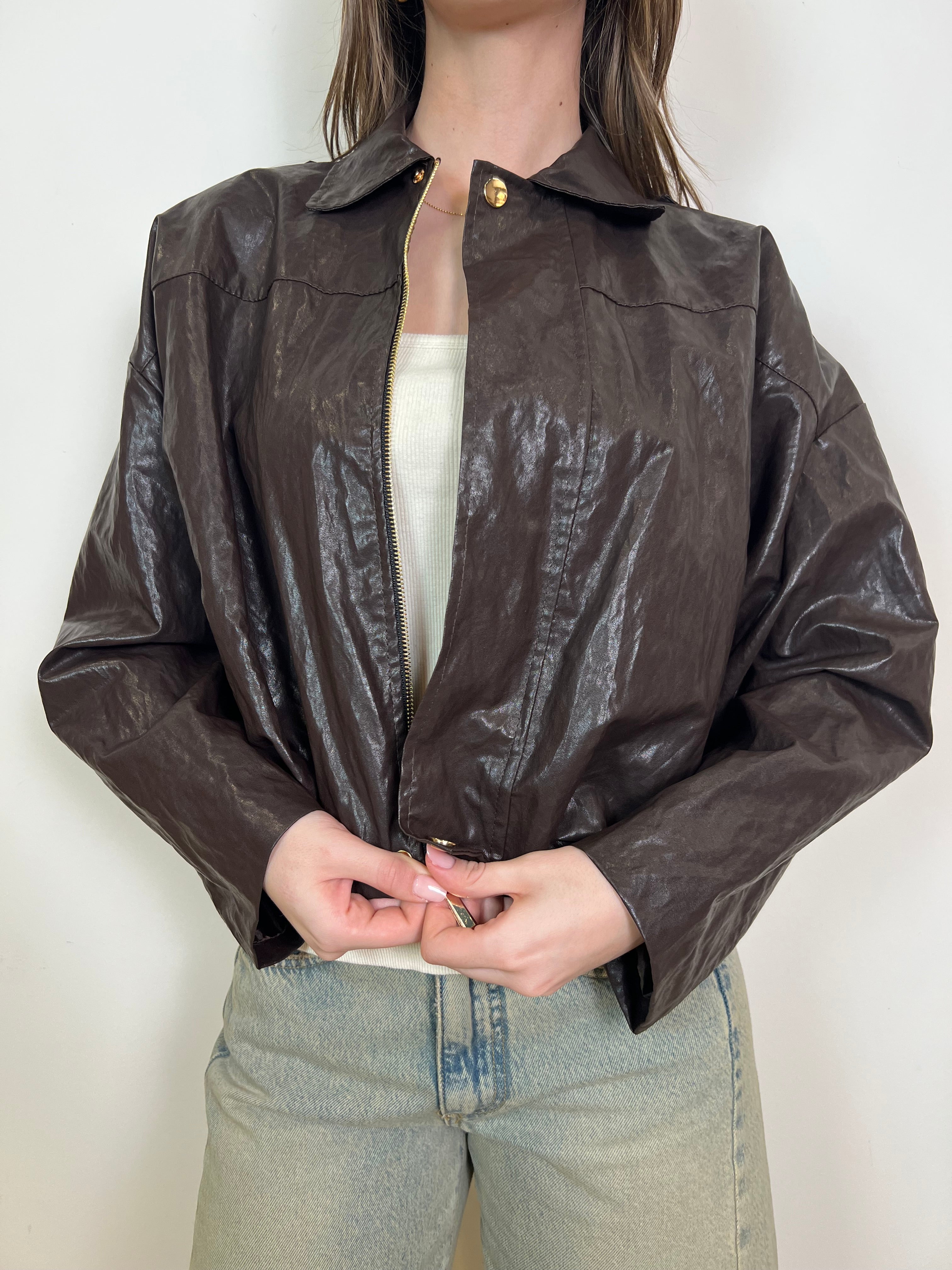 Bomber ecopelle invecchiata - Haveone