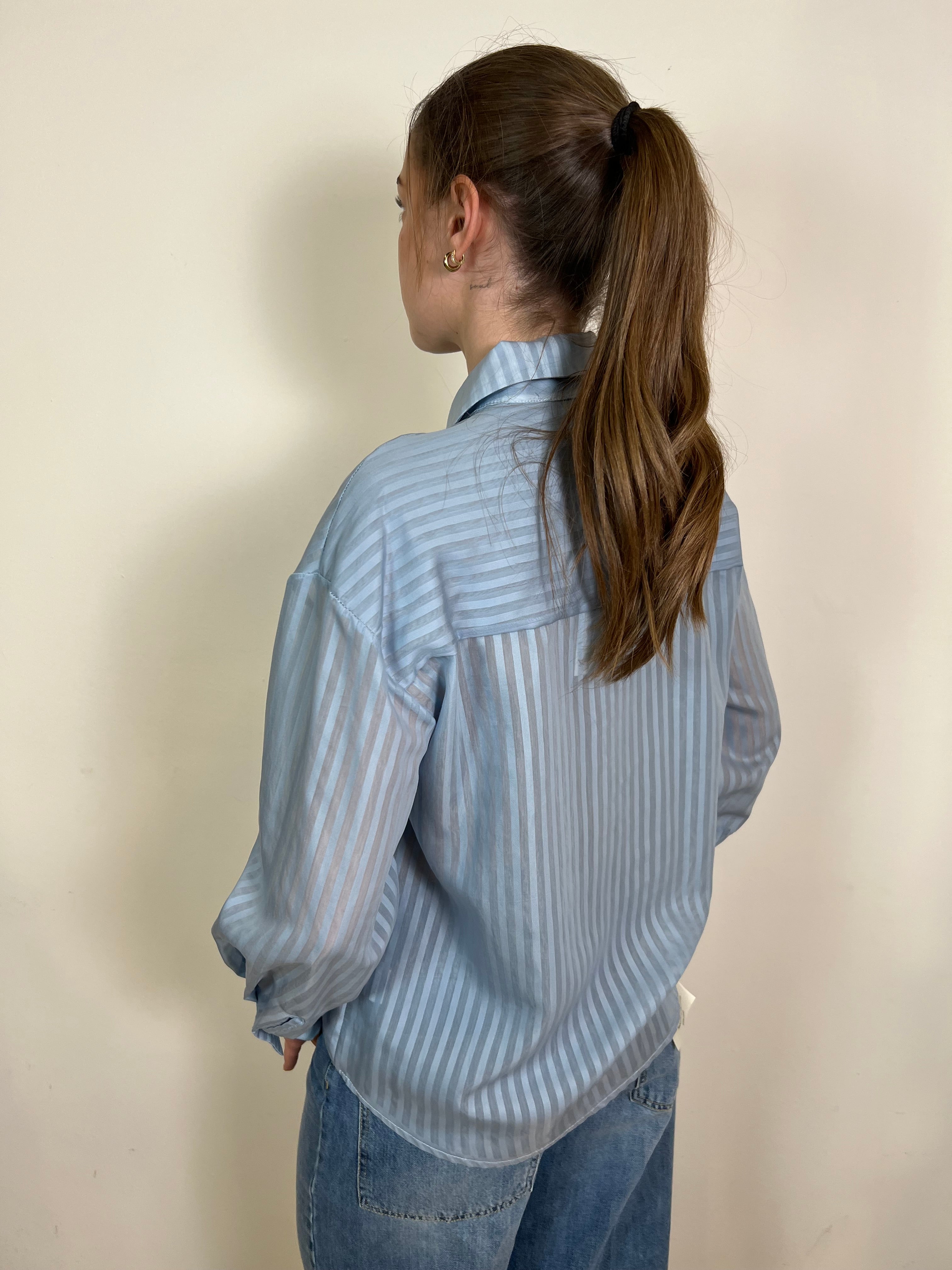 Camicia righe trasparenti con cravatta - Haveone