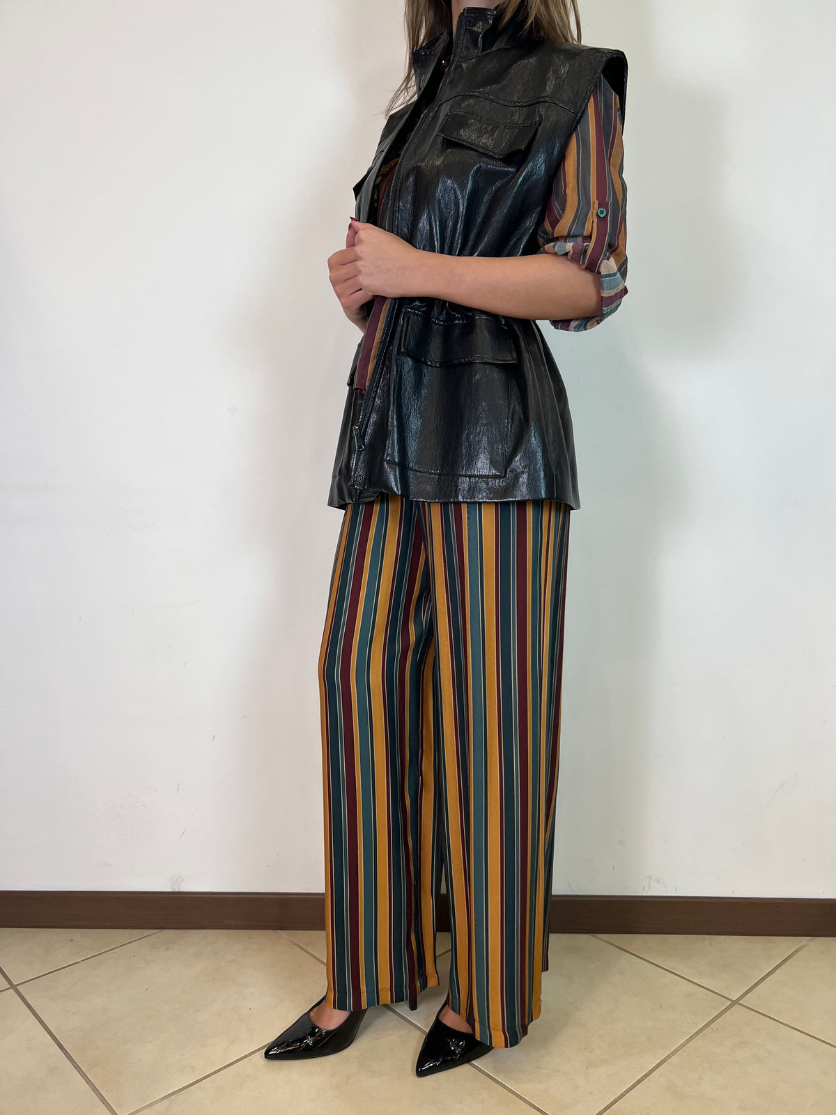 Pantalone righe "Nomad" verde - Haveone
