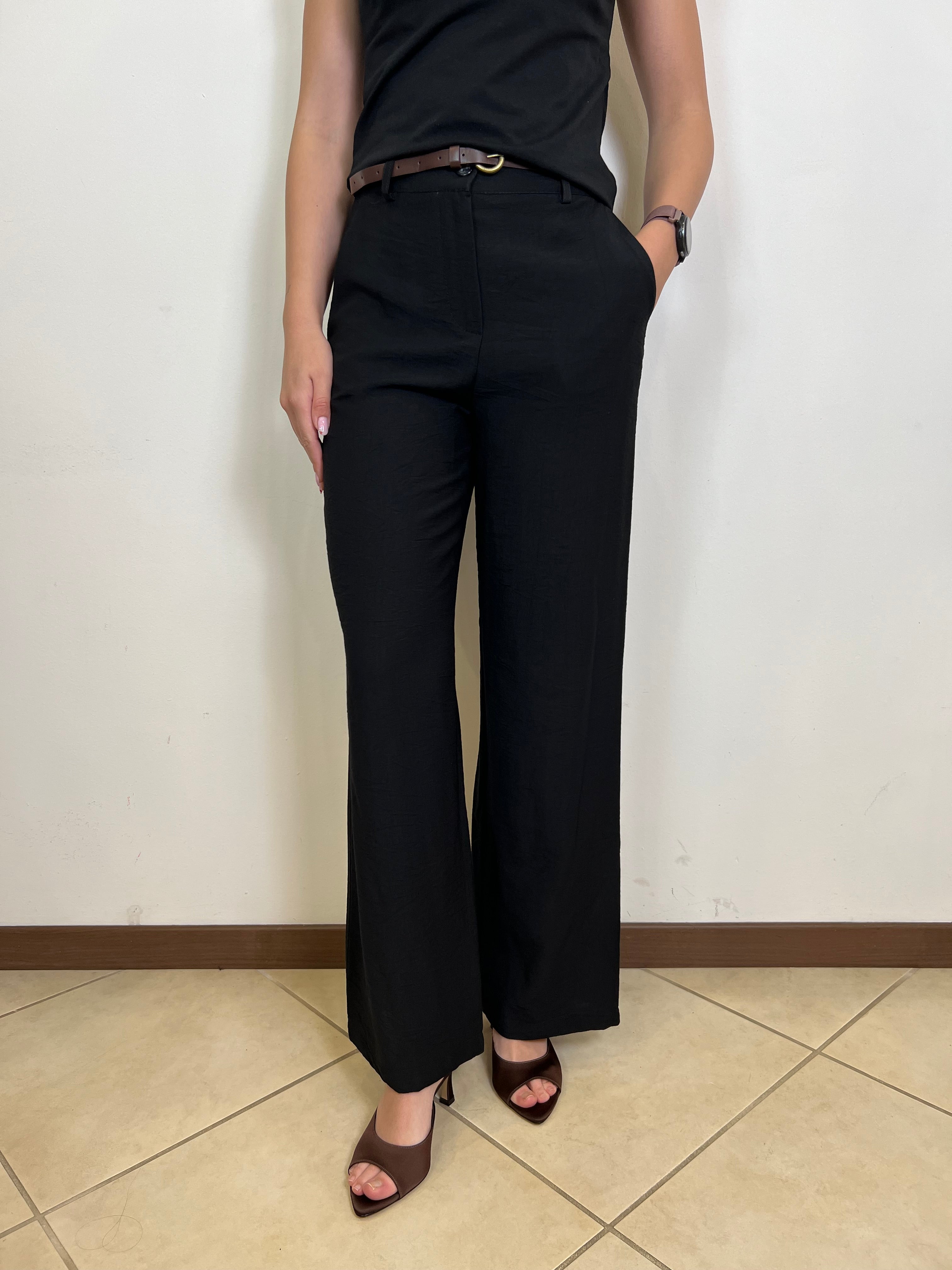 Pantalone palazzo elastico dietro - Haveone
