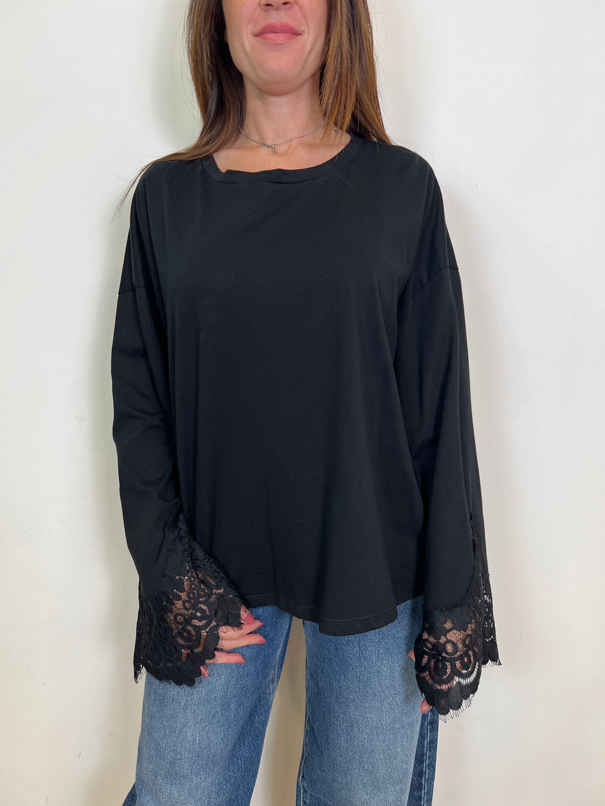 T-shirt manica ampia pizzo - Tensione In