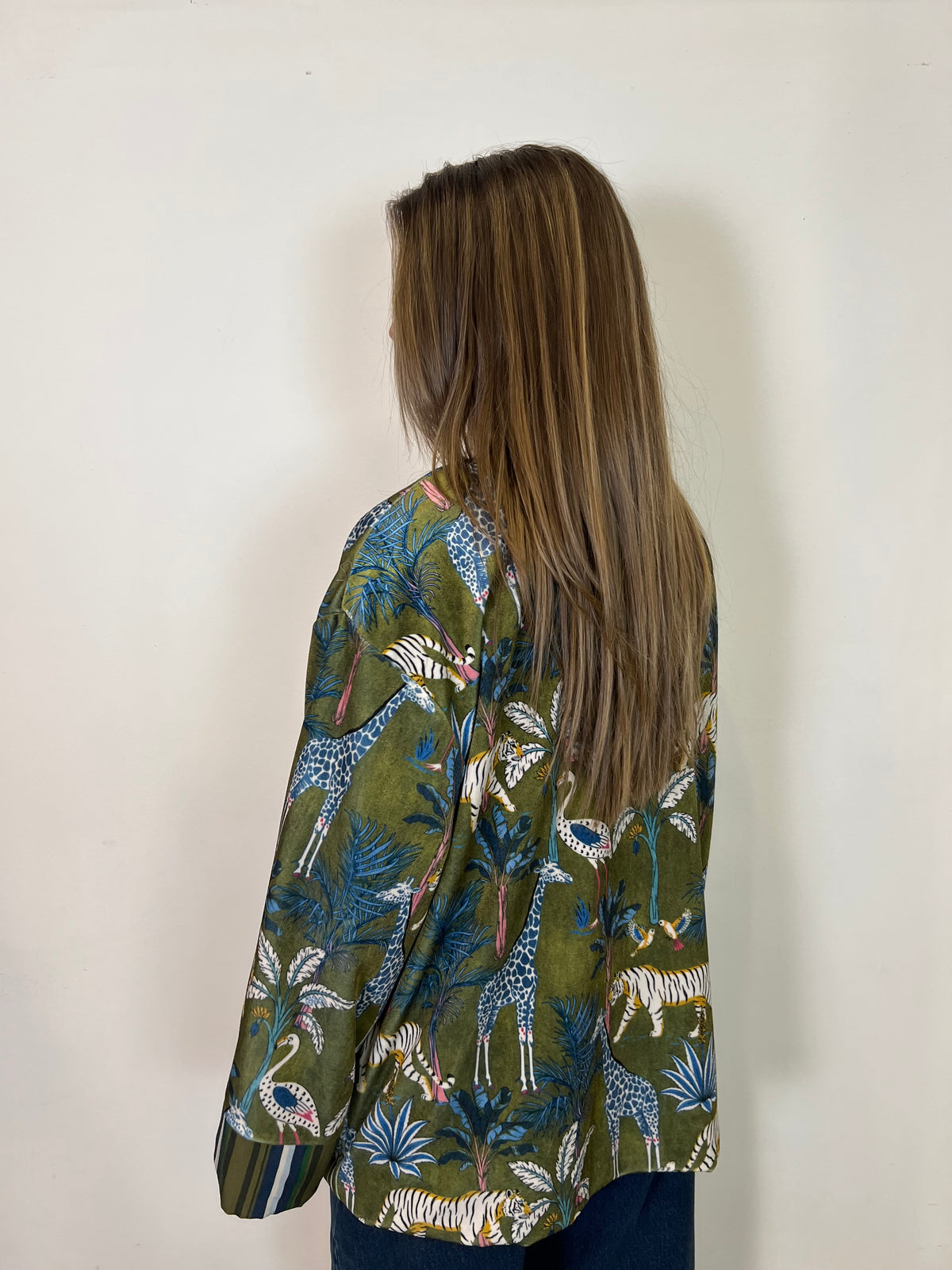 Kimono ciniglia “Nomad” verde chiaro - Haveone