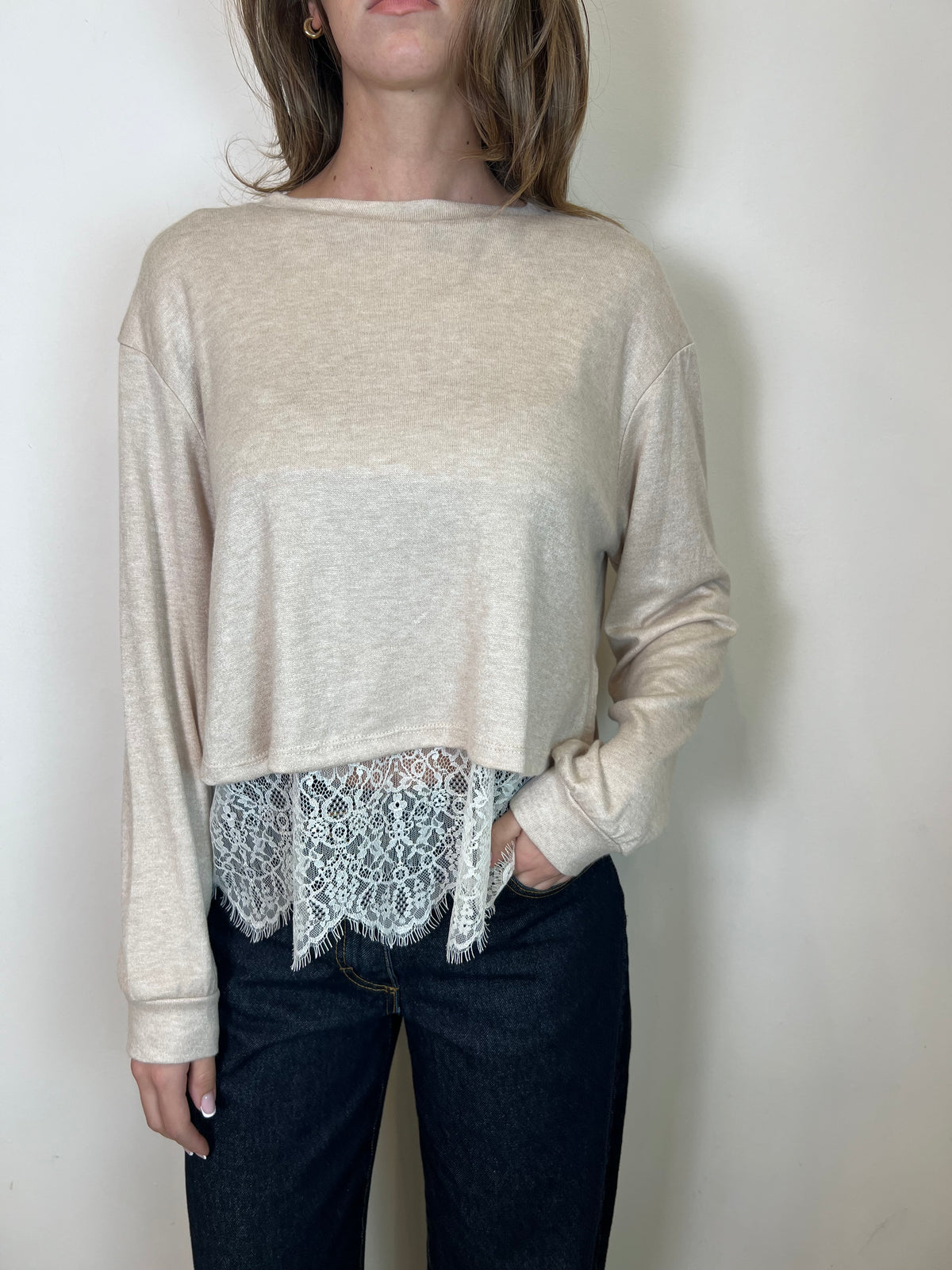 Maglia scatola fondo pizzo - Haveone