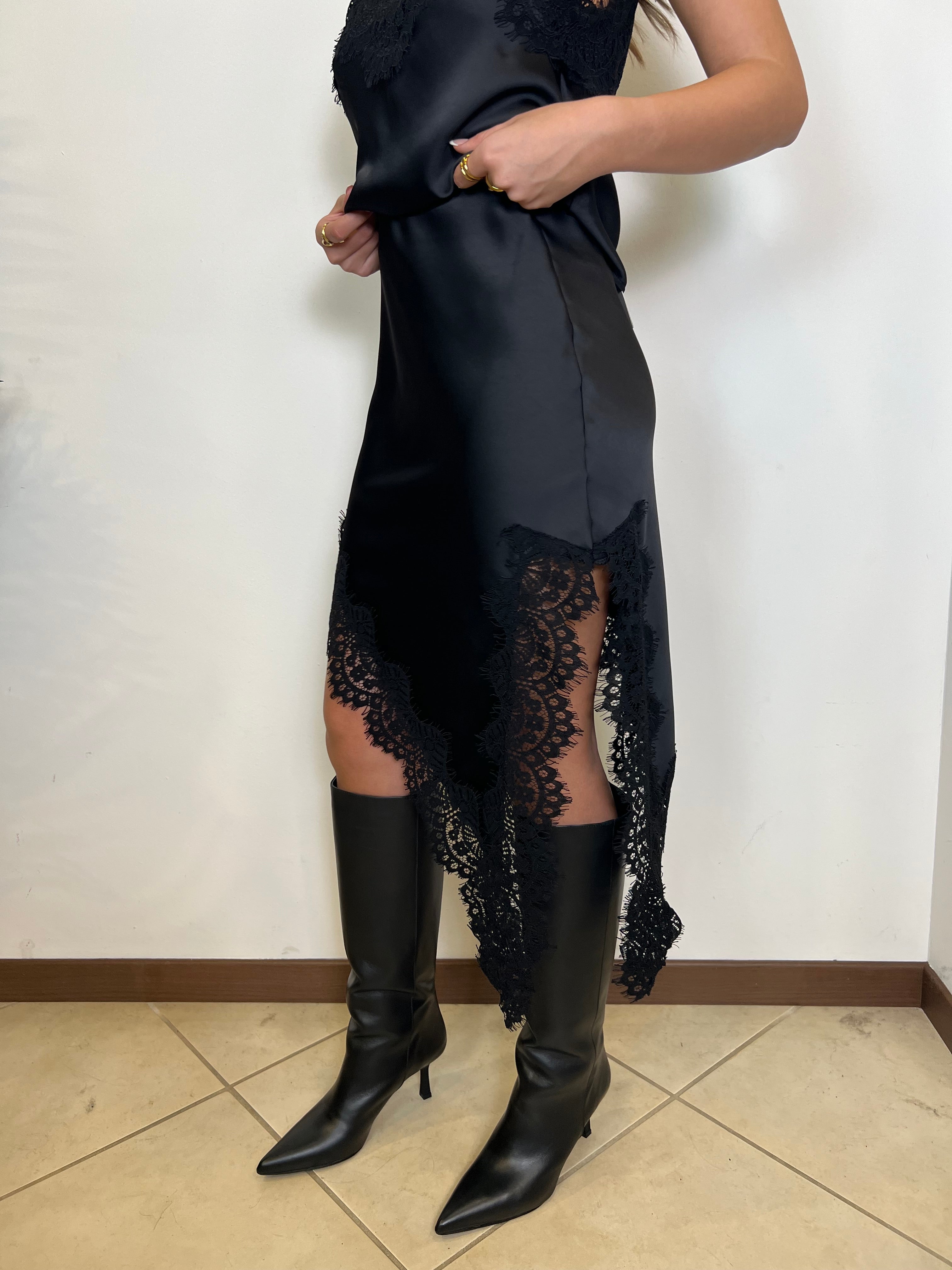 Gonna asimmetrica spacco pizzo - Haveone