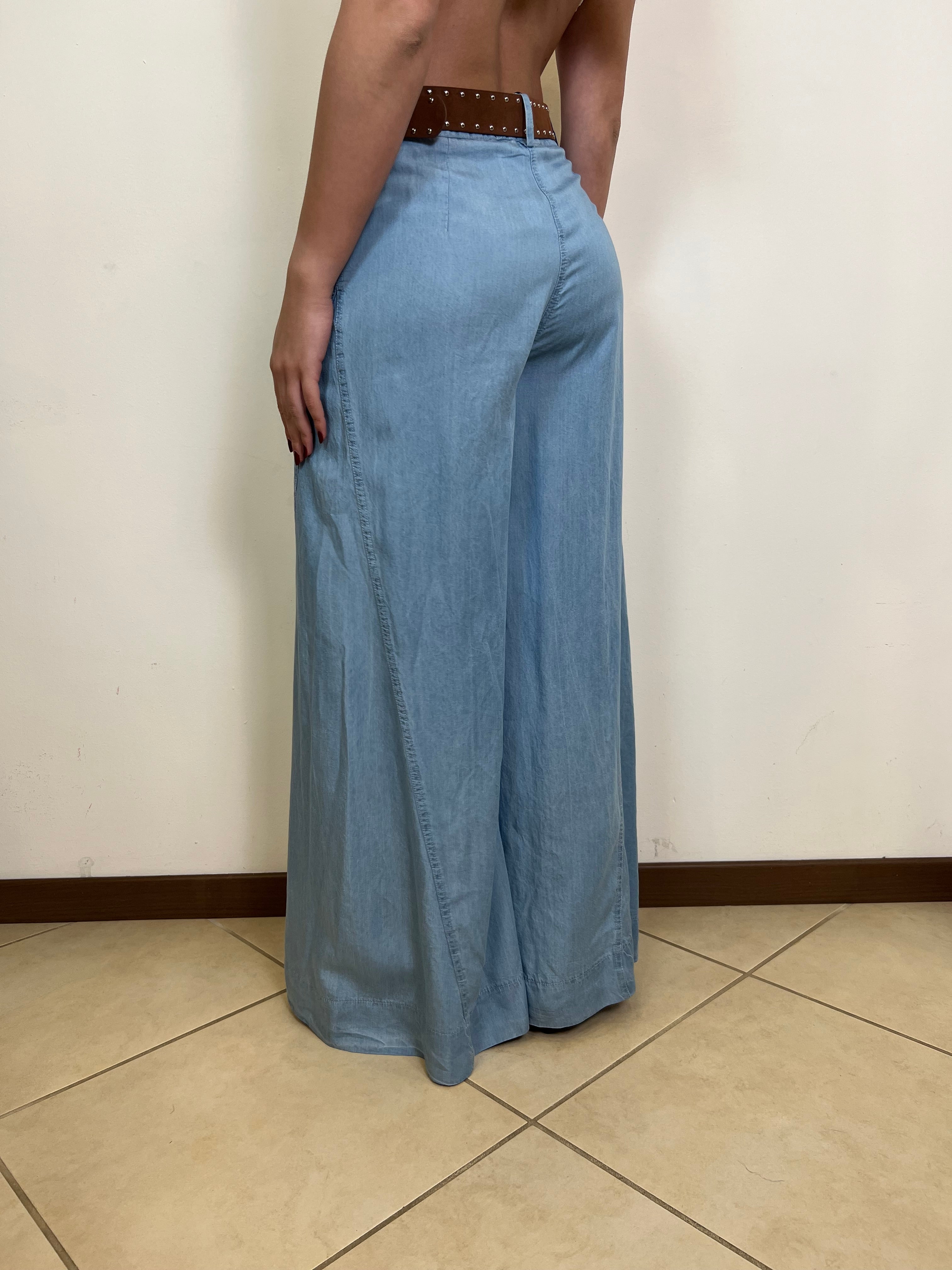 Pantalone chambray largo - Haveone