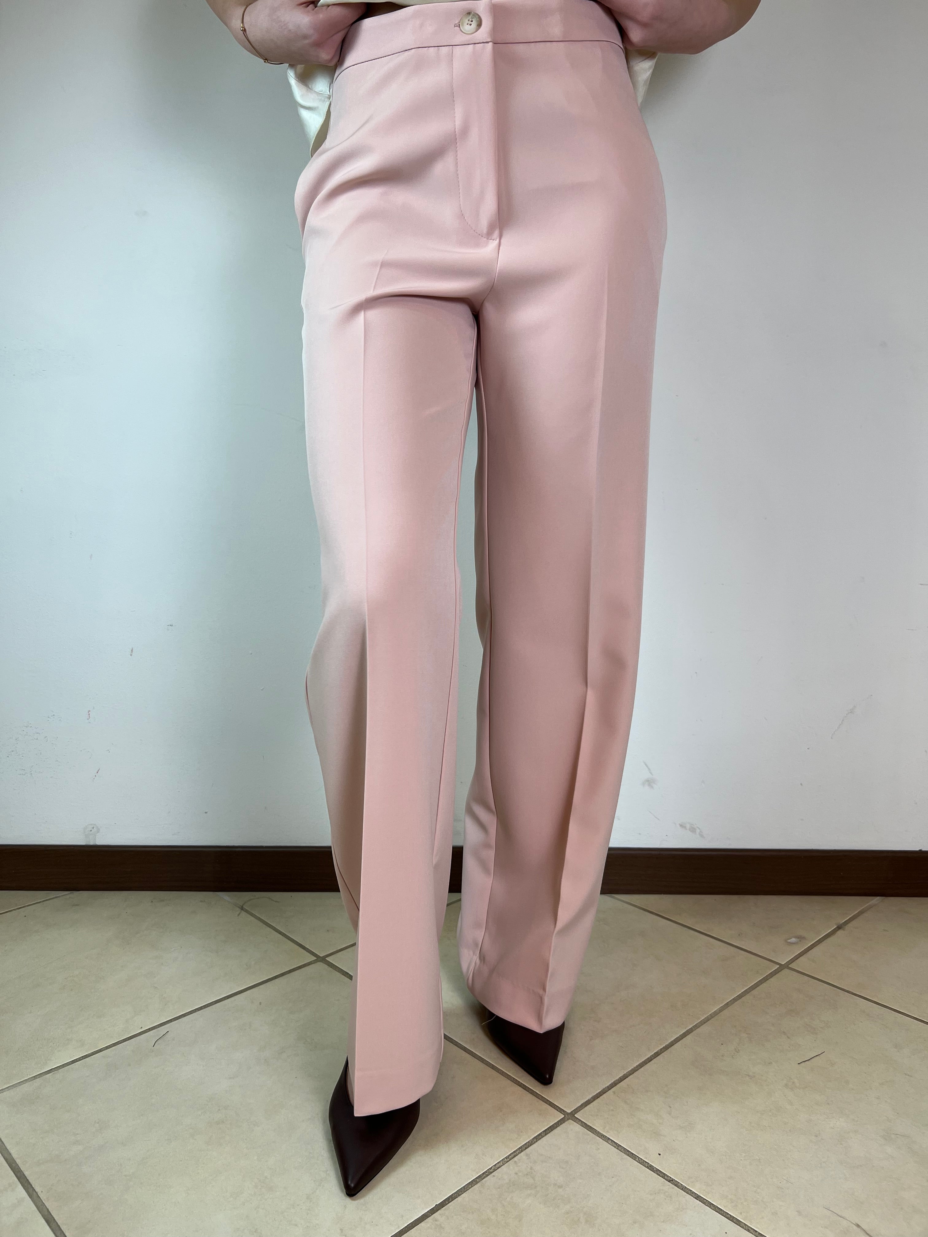 Pantalone gamba dritta rosa - Haveone