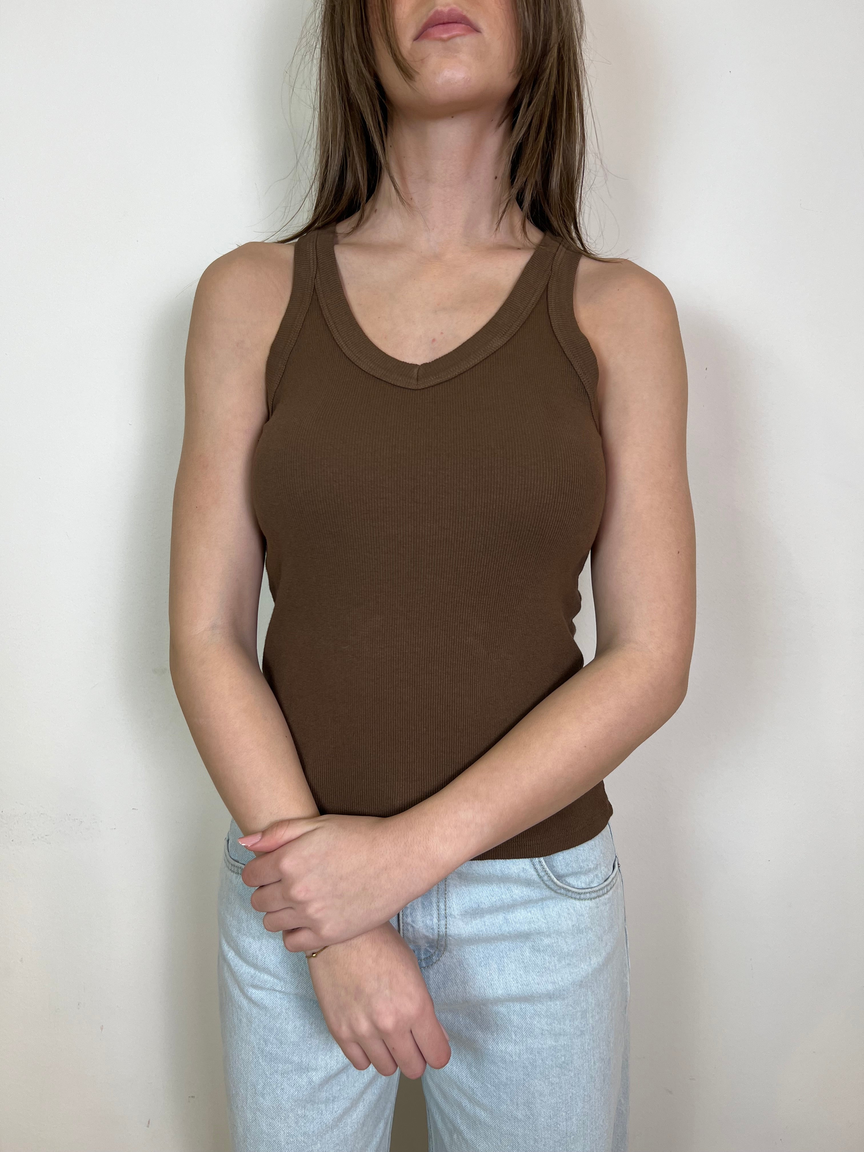 Canotta costina scollo V - Haveone