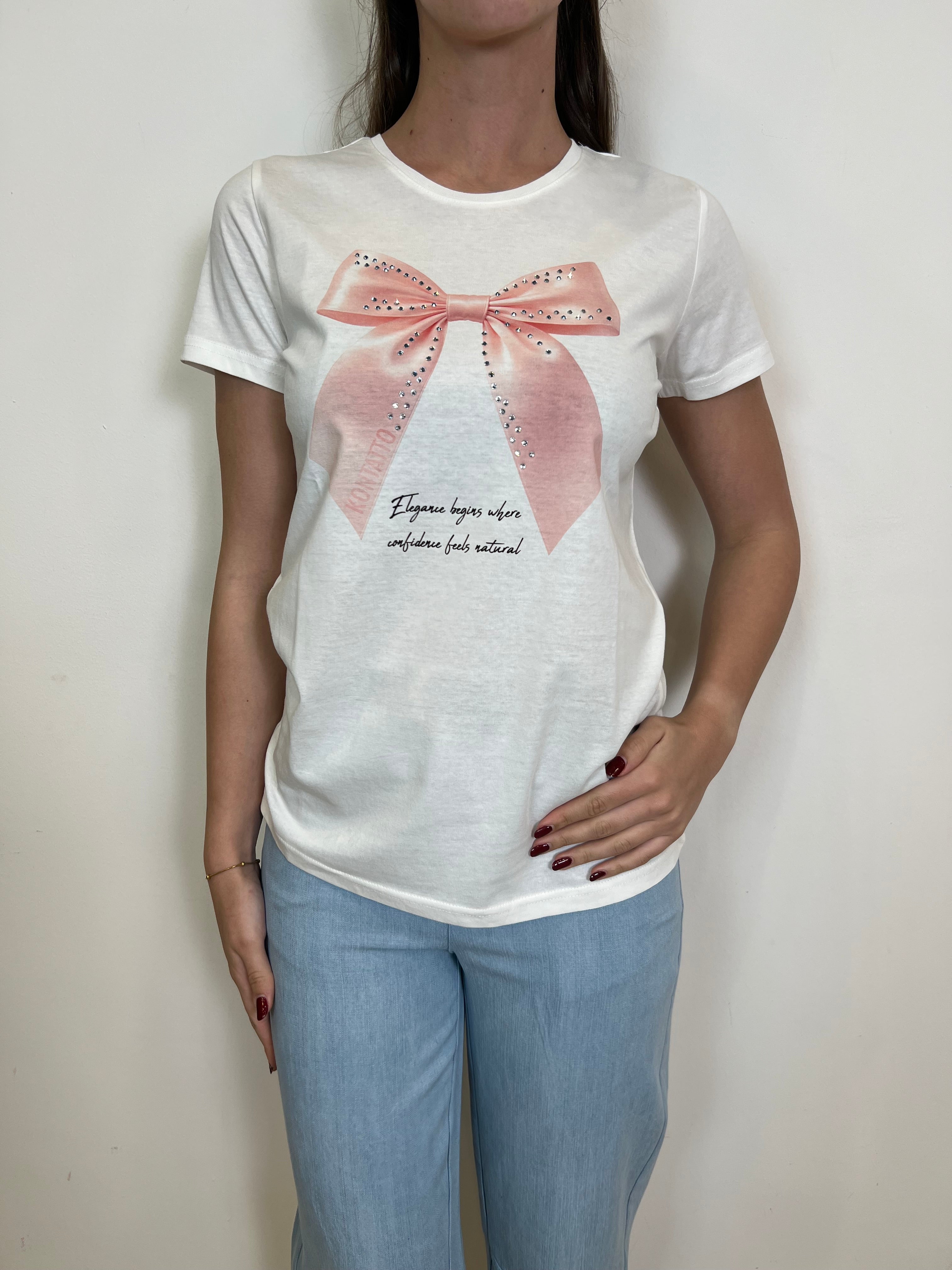 T-shirt fiocco strass - Kontatto