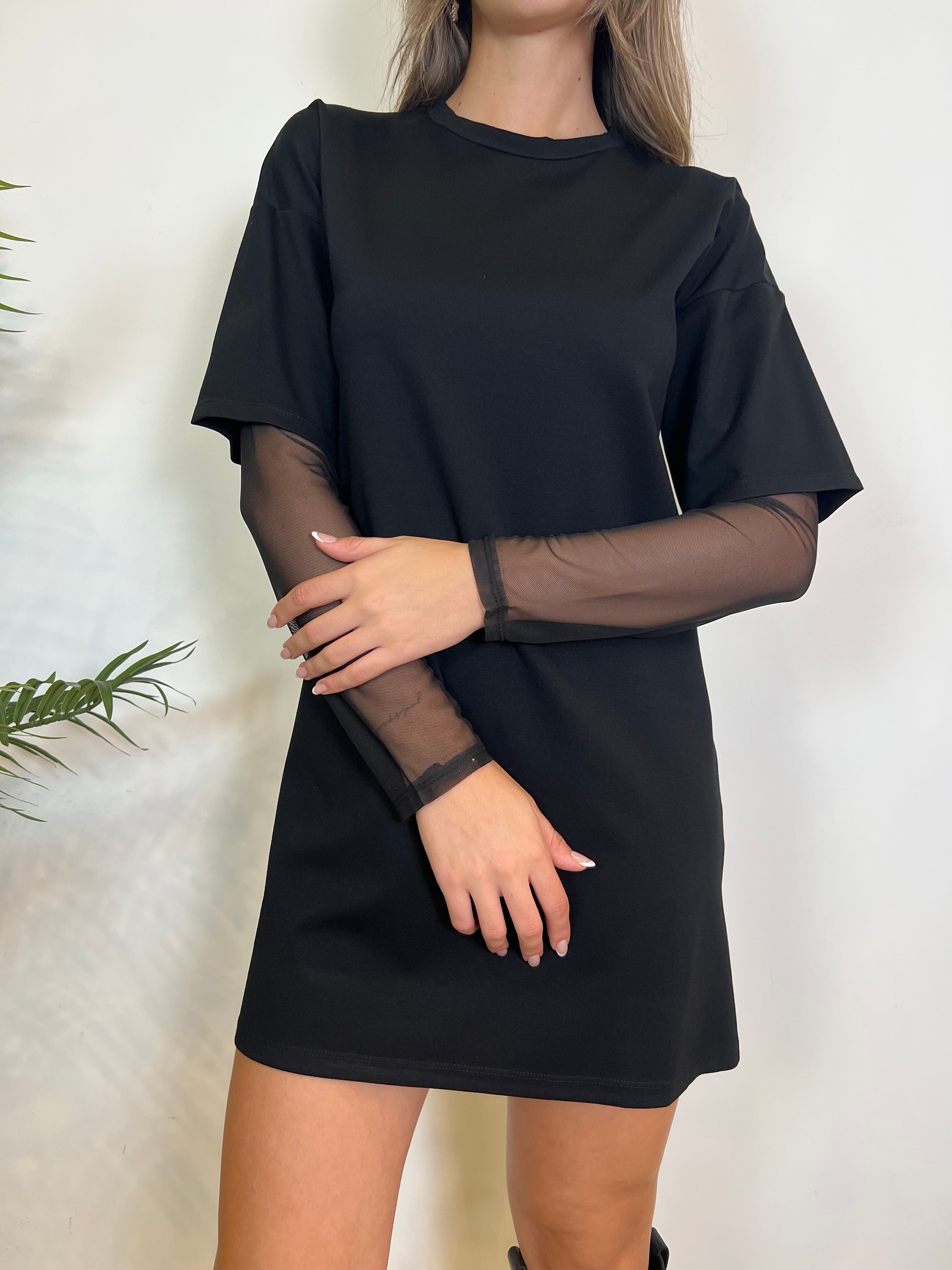 Abito maniche tulle - Kontatto