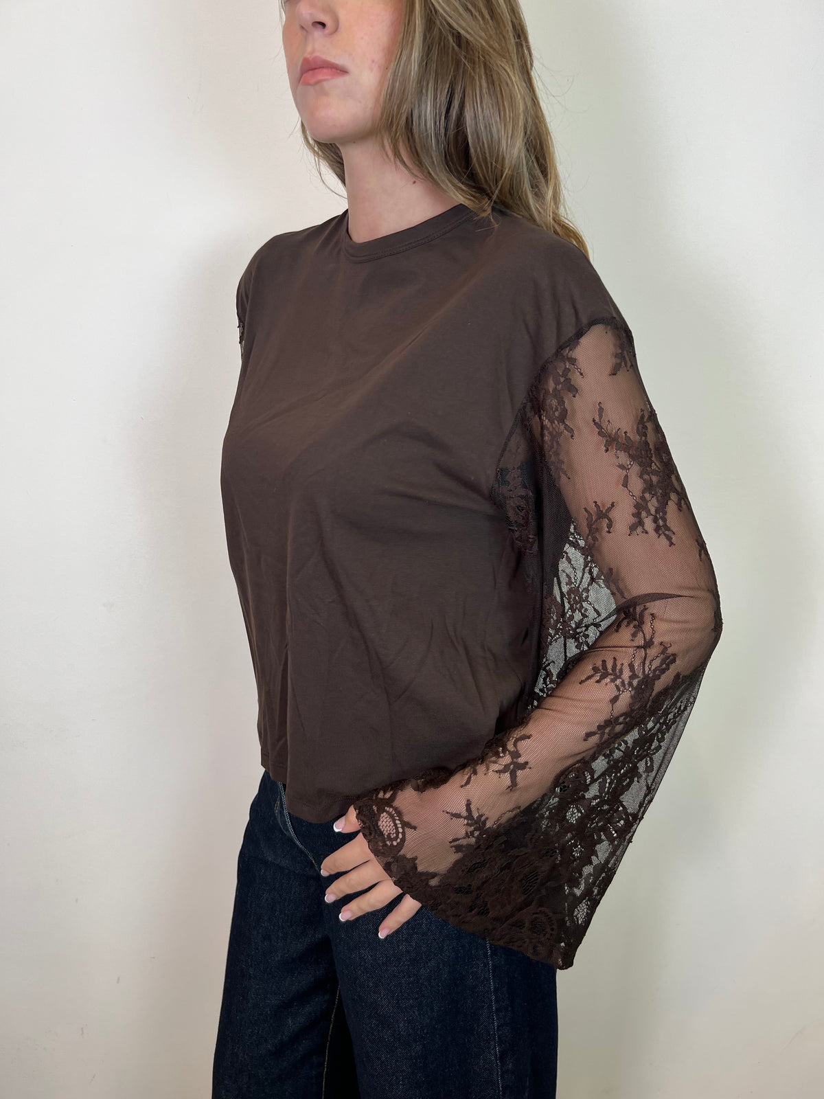 T-shirt manica calla pizzo - Vicolo