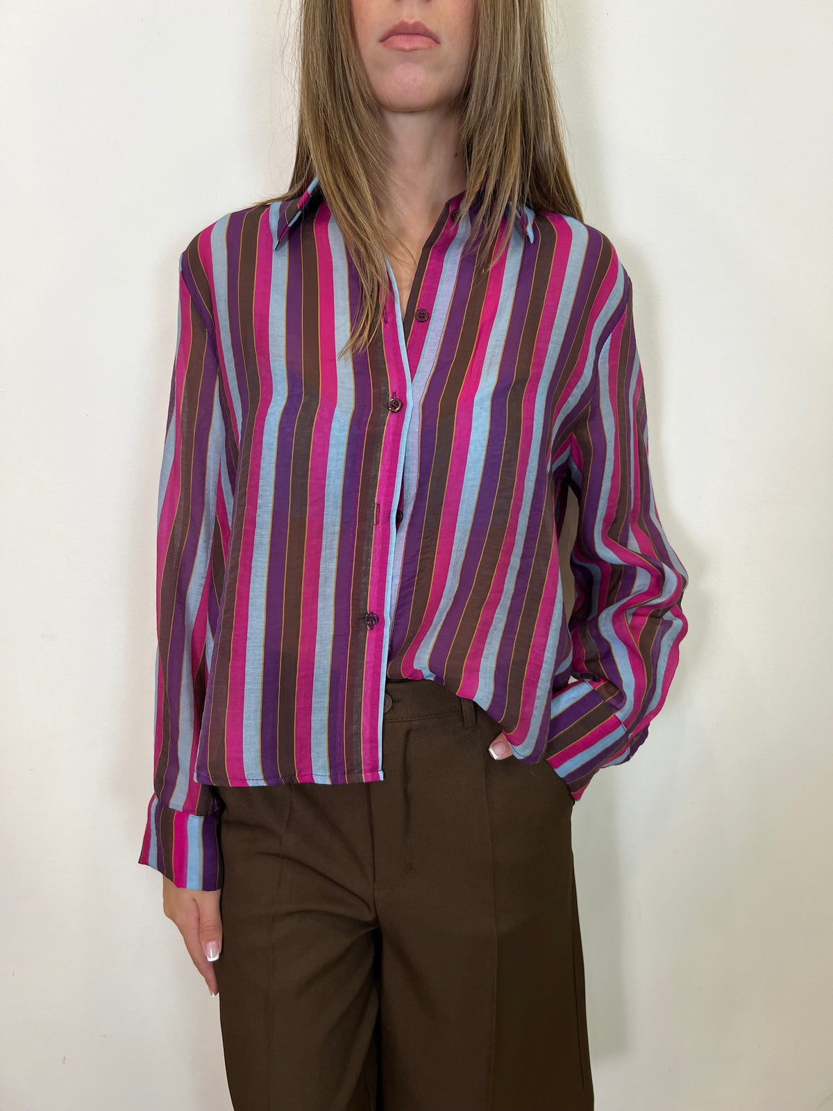Camicia colletto “Nomad” viola - Haveone