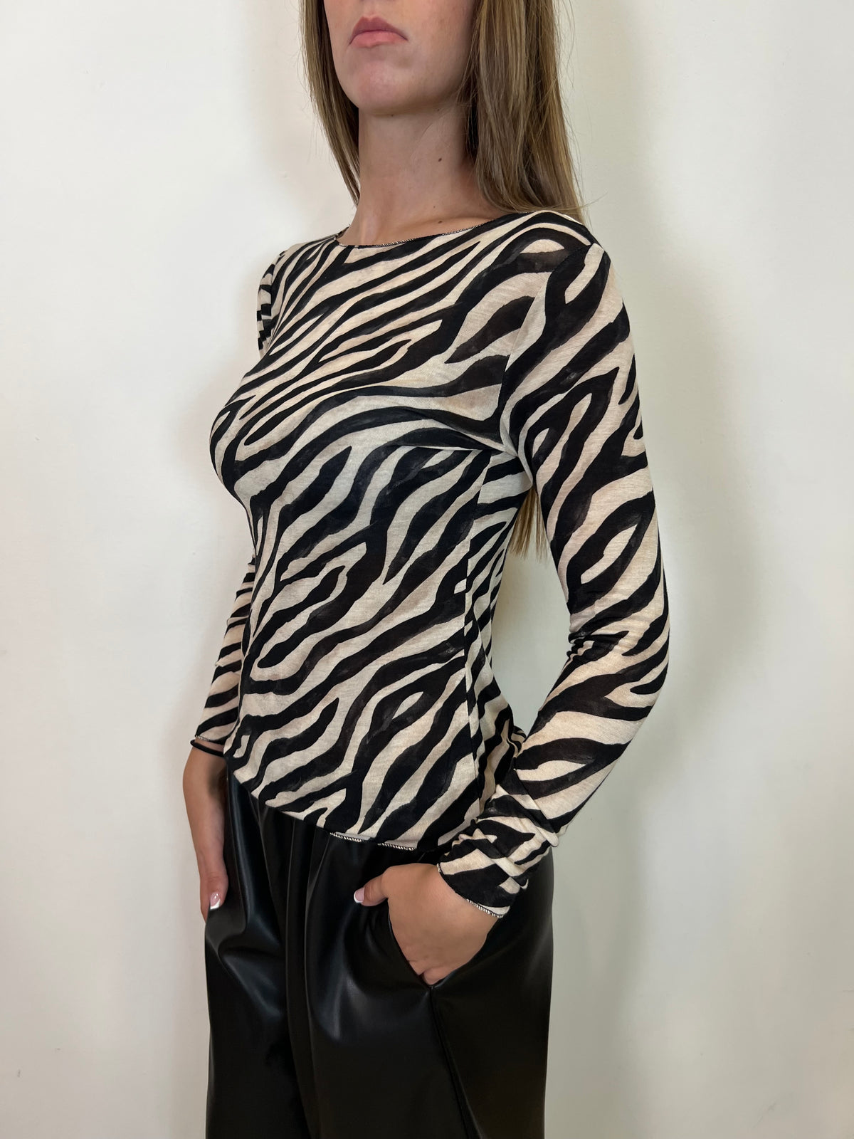Cashmiretta scollo barca zebra - Haveone