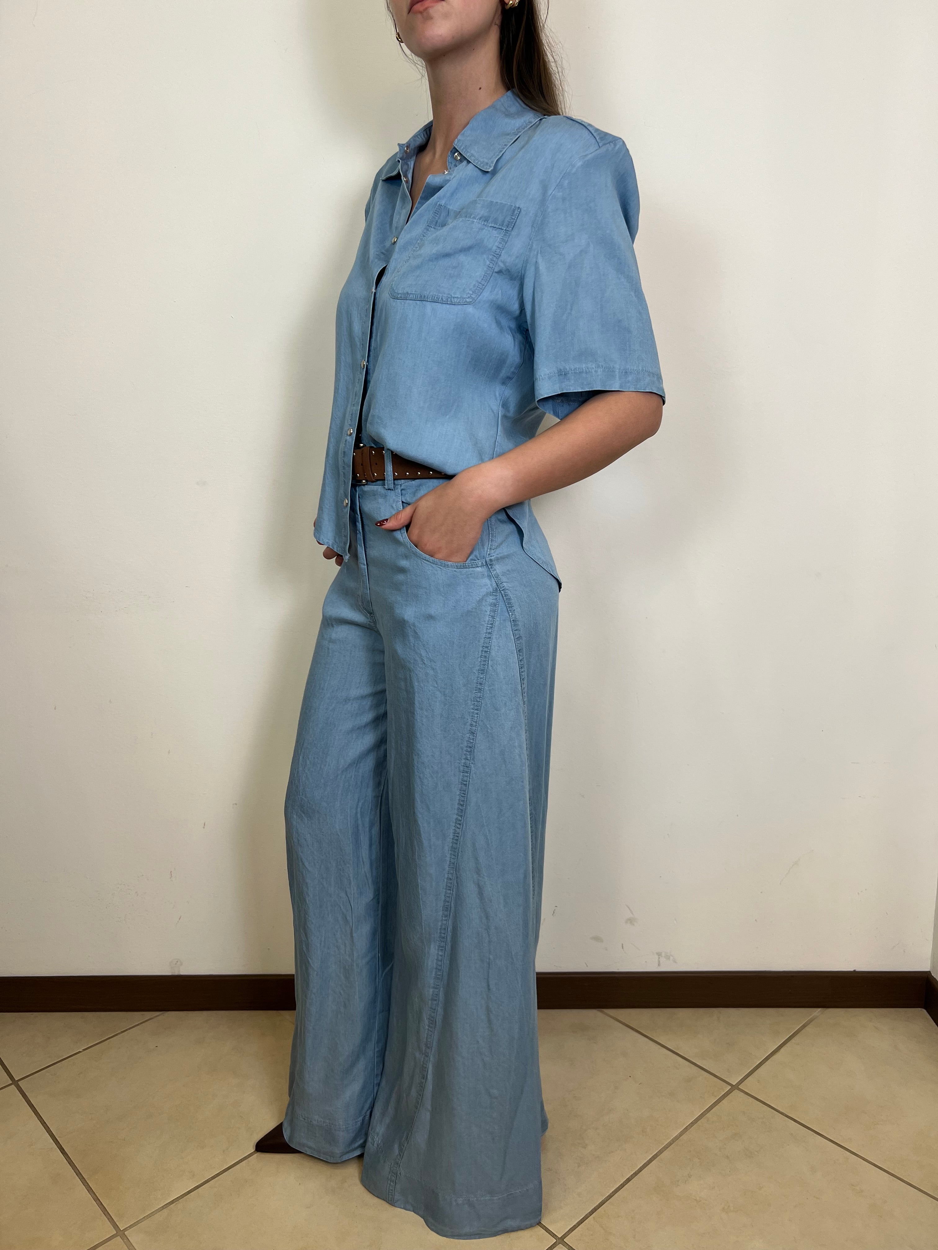 Pantalone chambray largo - Haveone