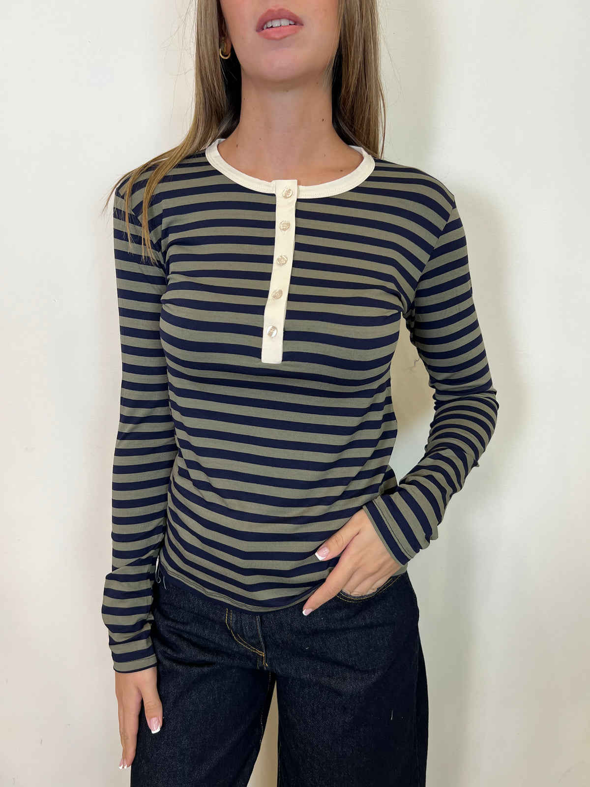 Maglia serafino righe - Haveone