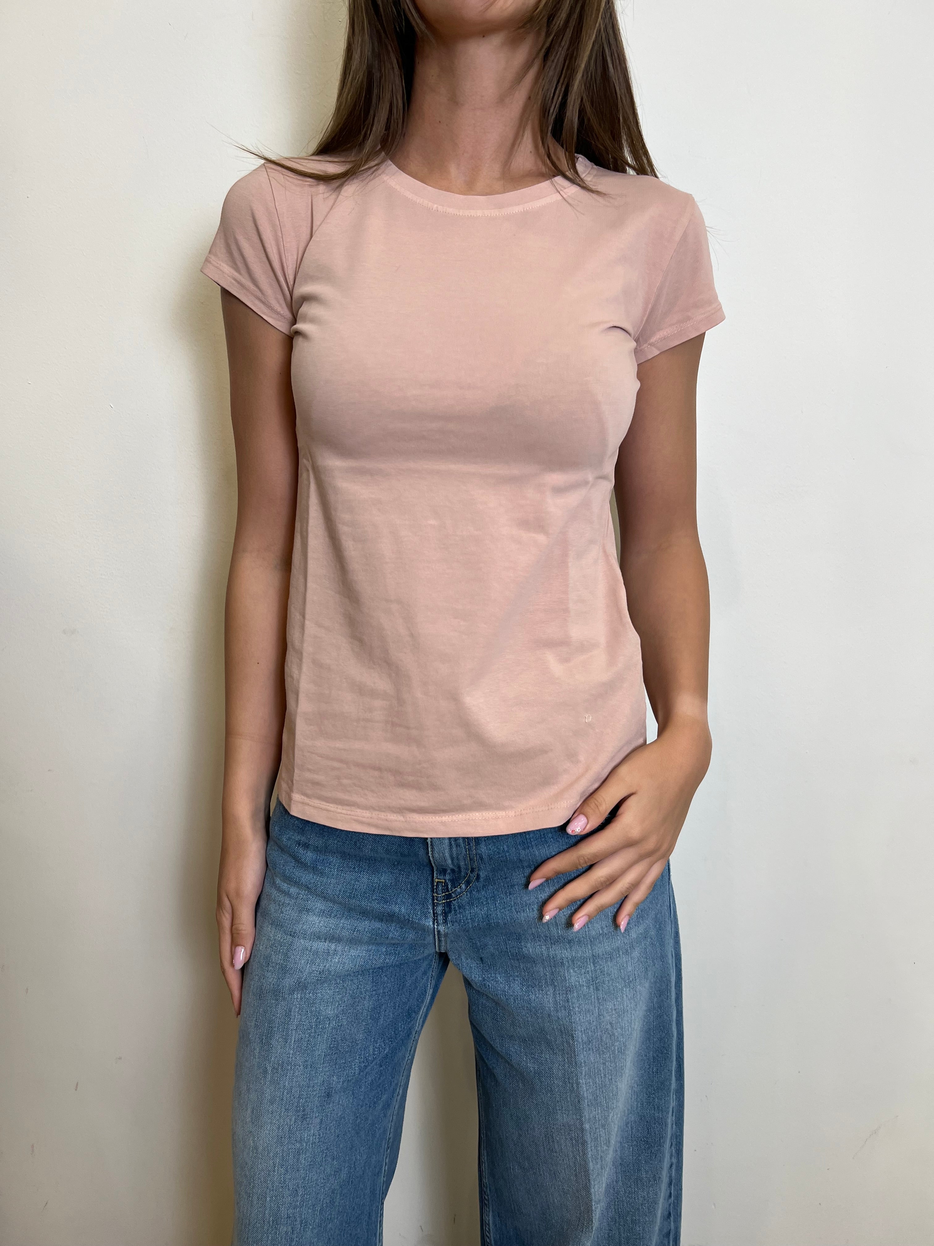 T-shirt mezza manica slim girocollo - Haveone