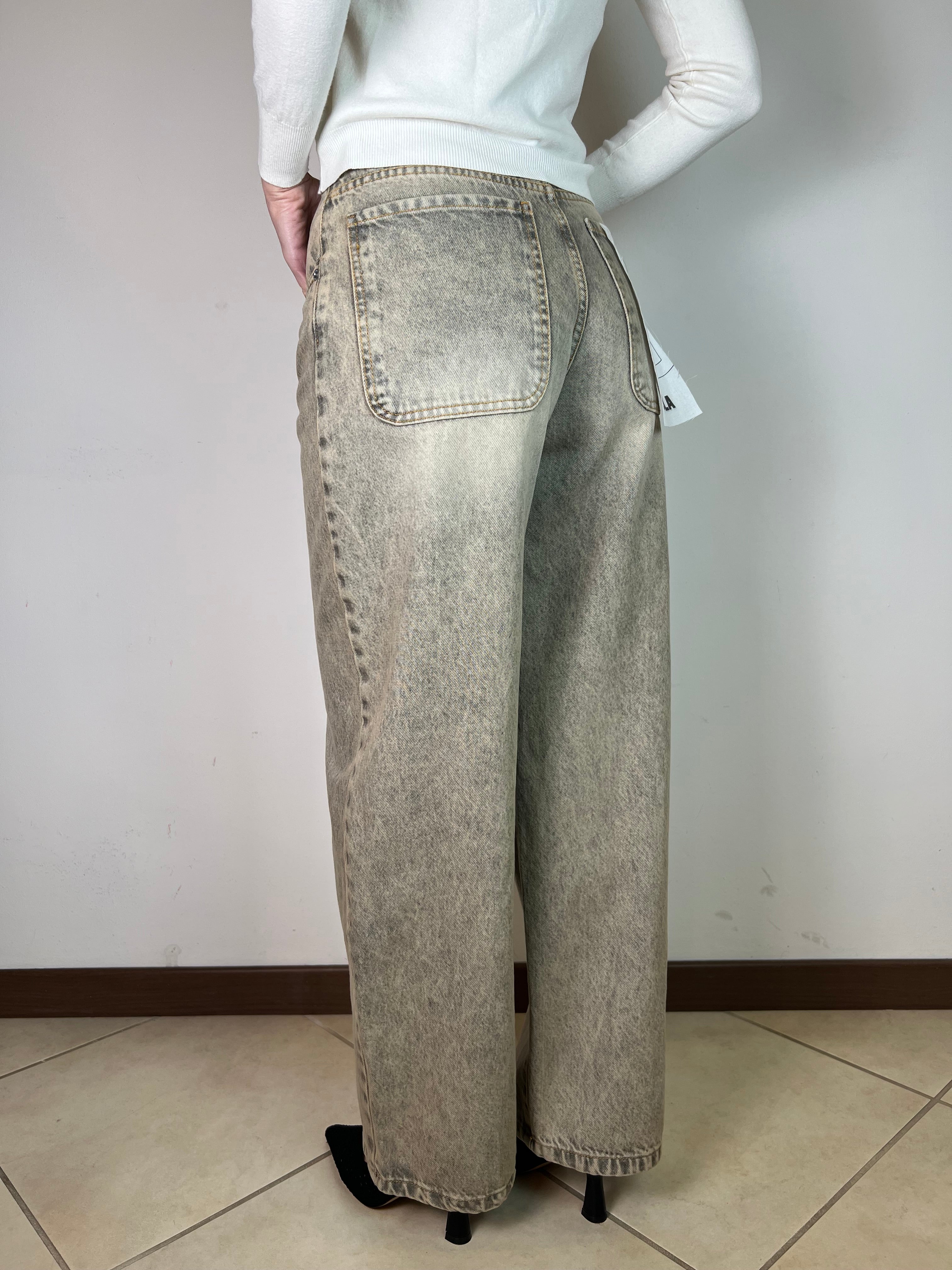 Jeans Bella beige sabbiato - Haveone
