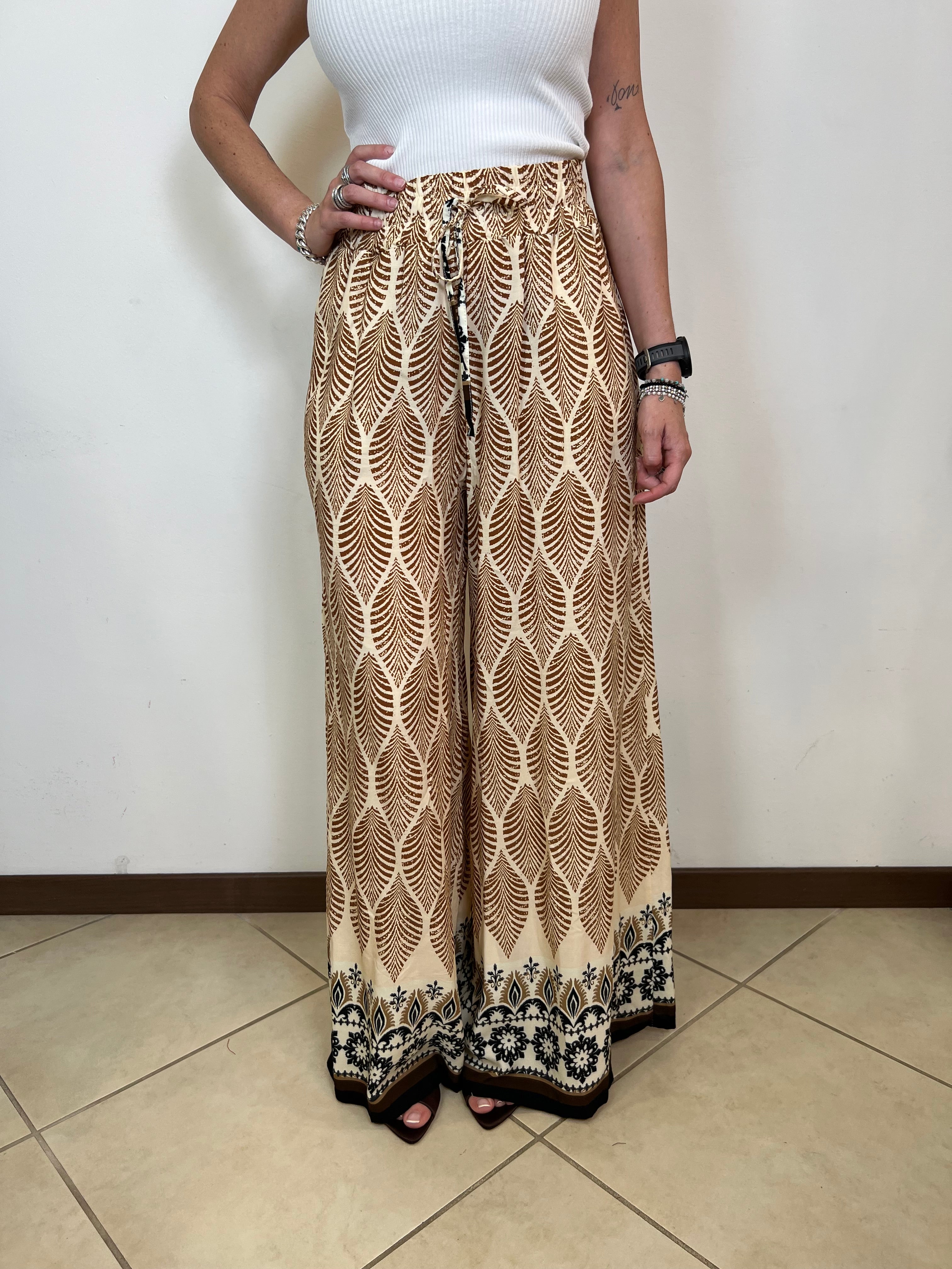 Pantalone fantasia foglia - Haveone