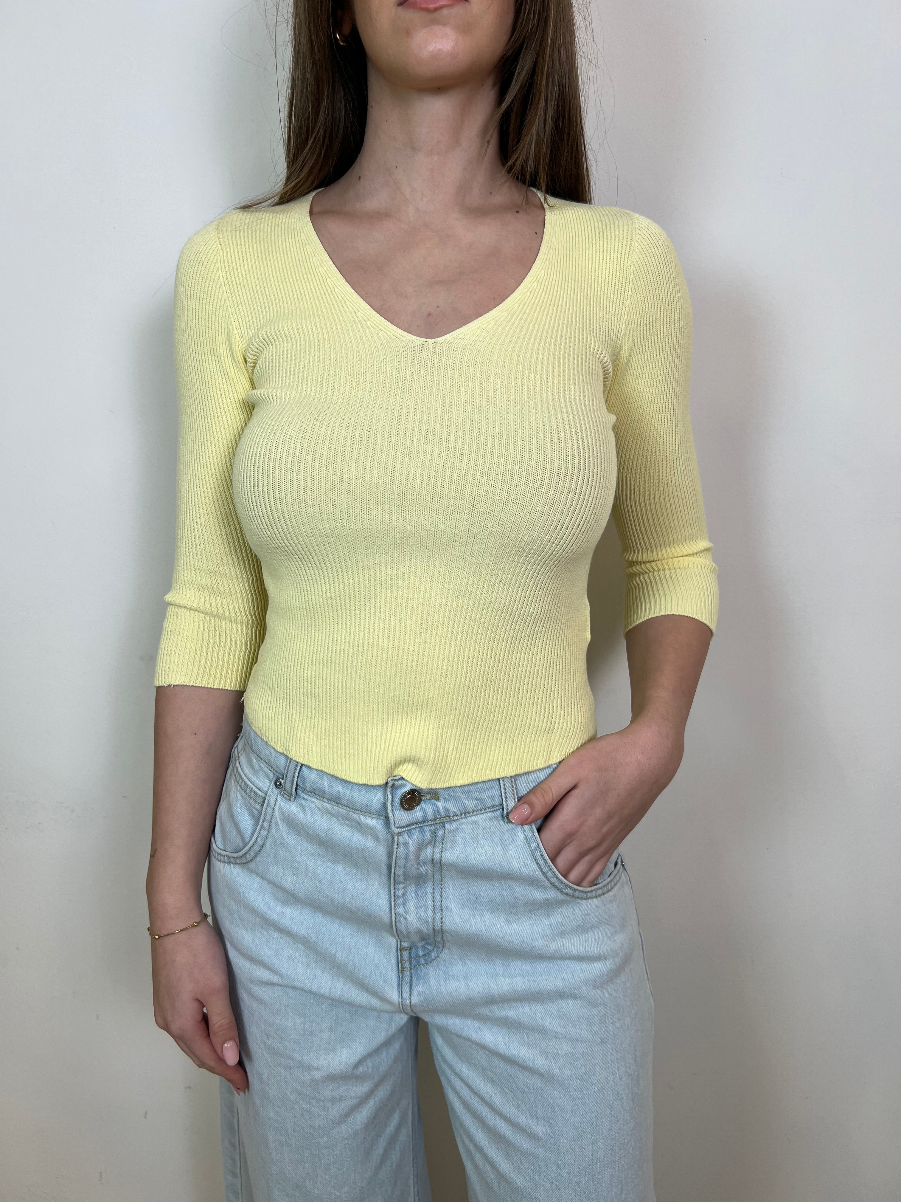 Maglia costina scollo V - Tensione In