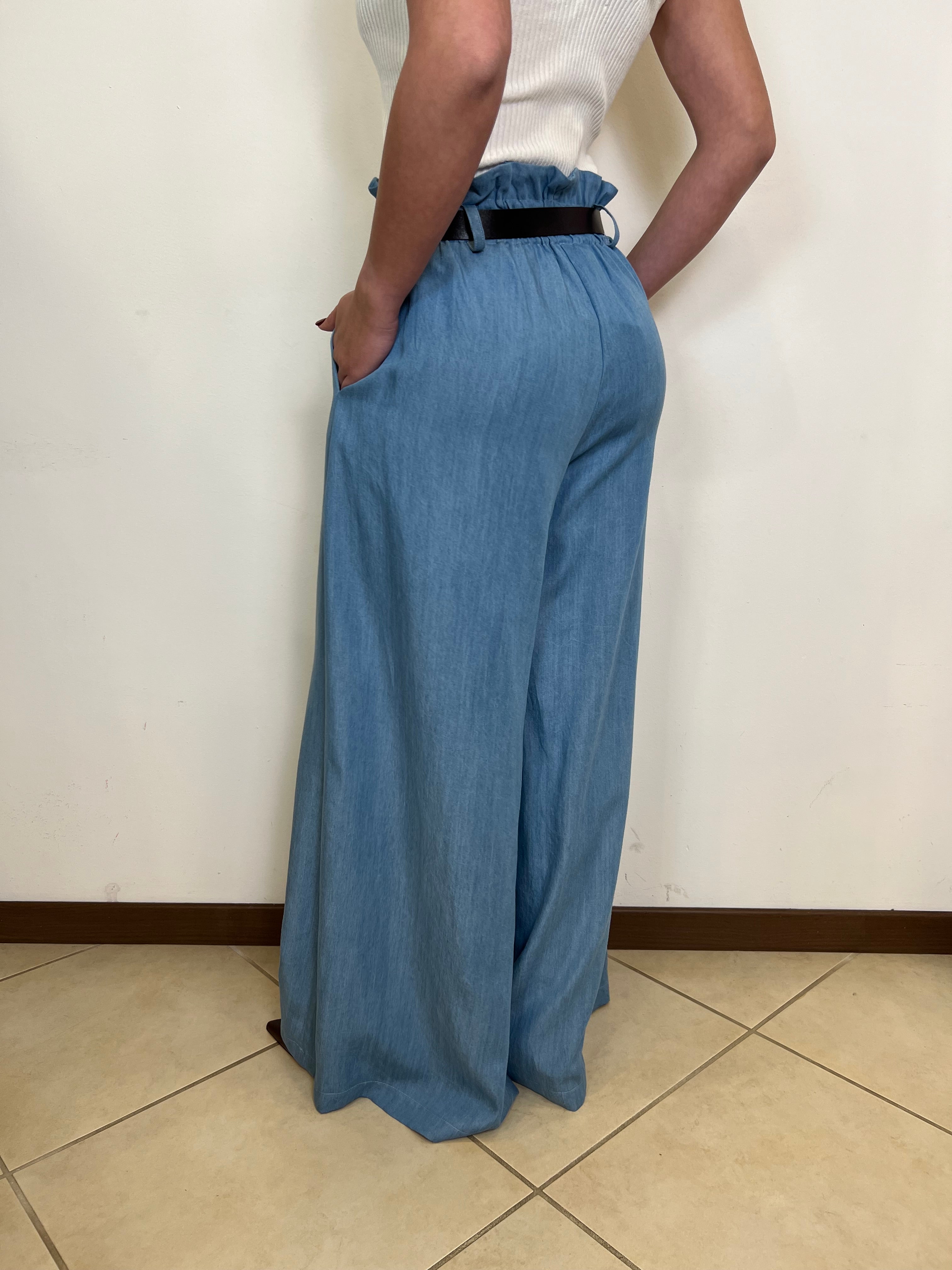 Pantalone largo chambray - Haveone