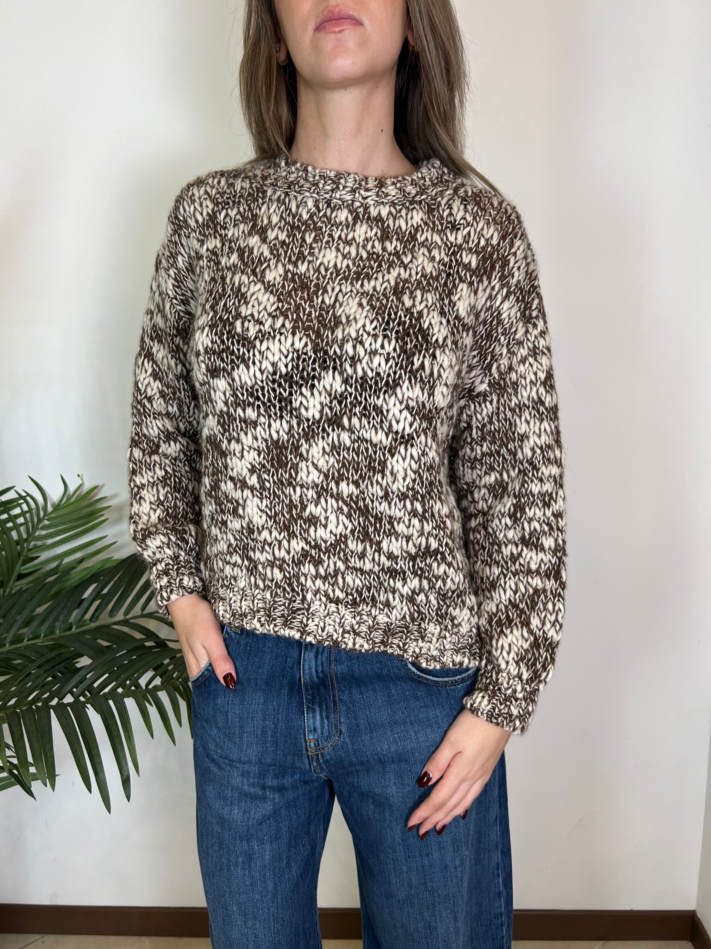 Maglia intreccio bianco e moro - Vicolo