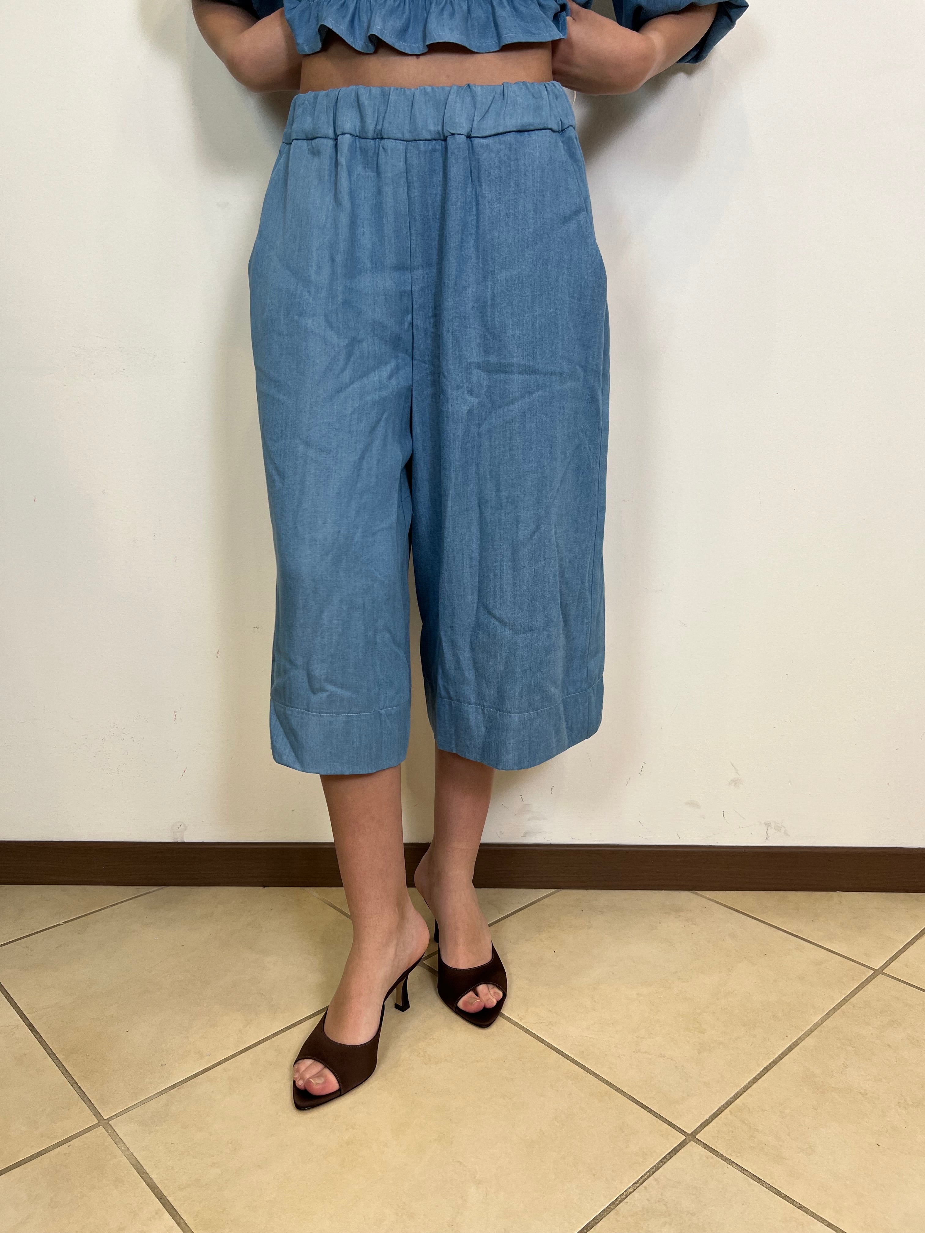 Pantalone bermuda chambray - Tensione In