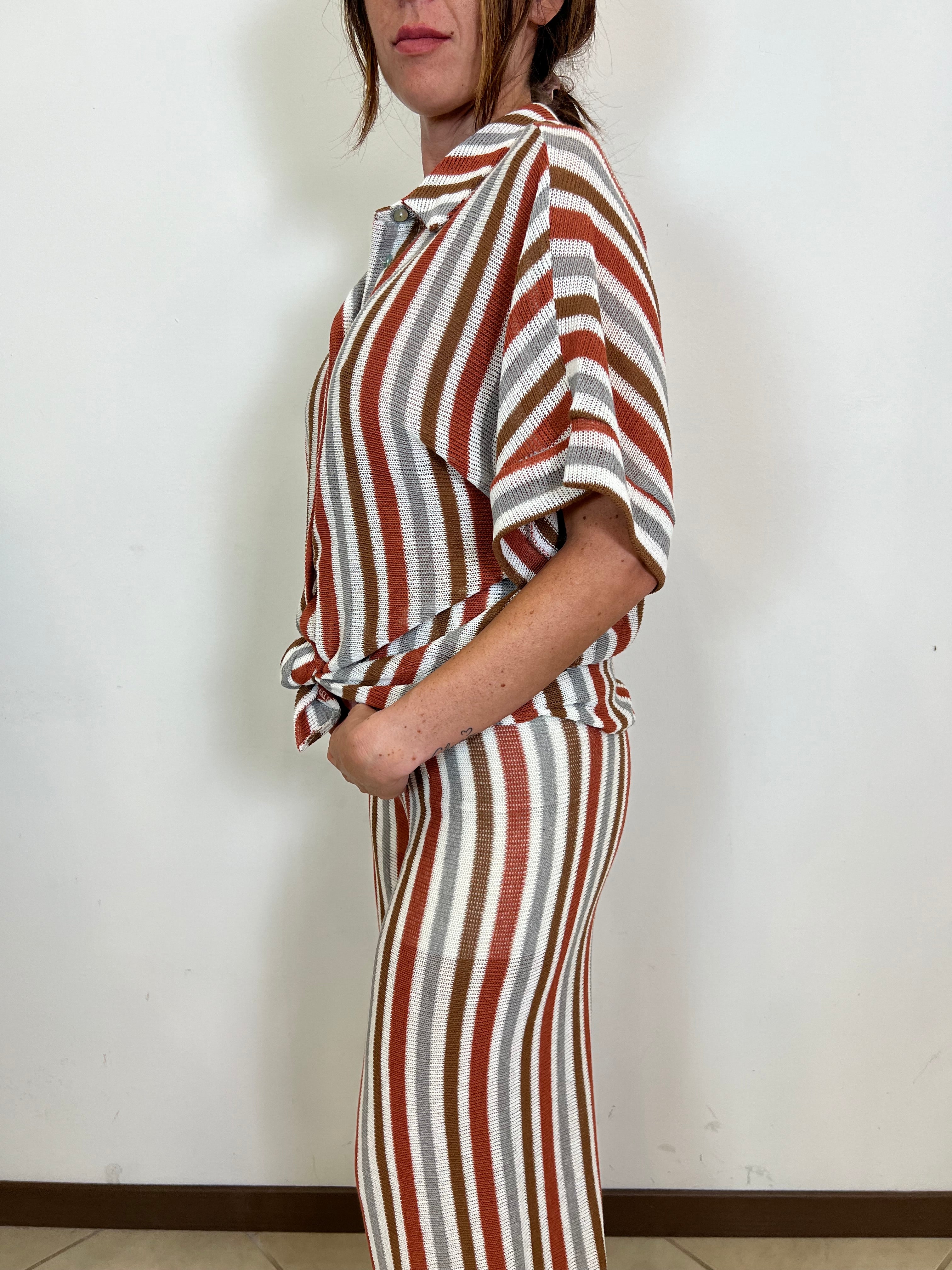 Camicia mezza manica righe verticali - Haveone