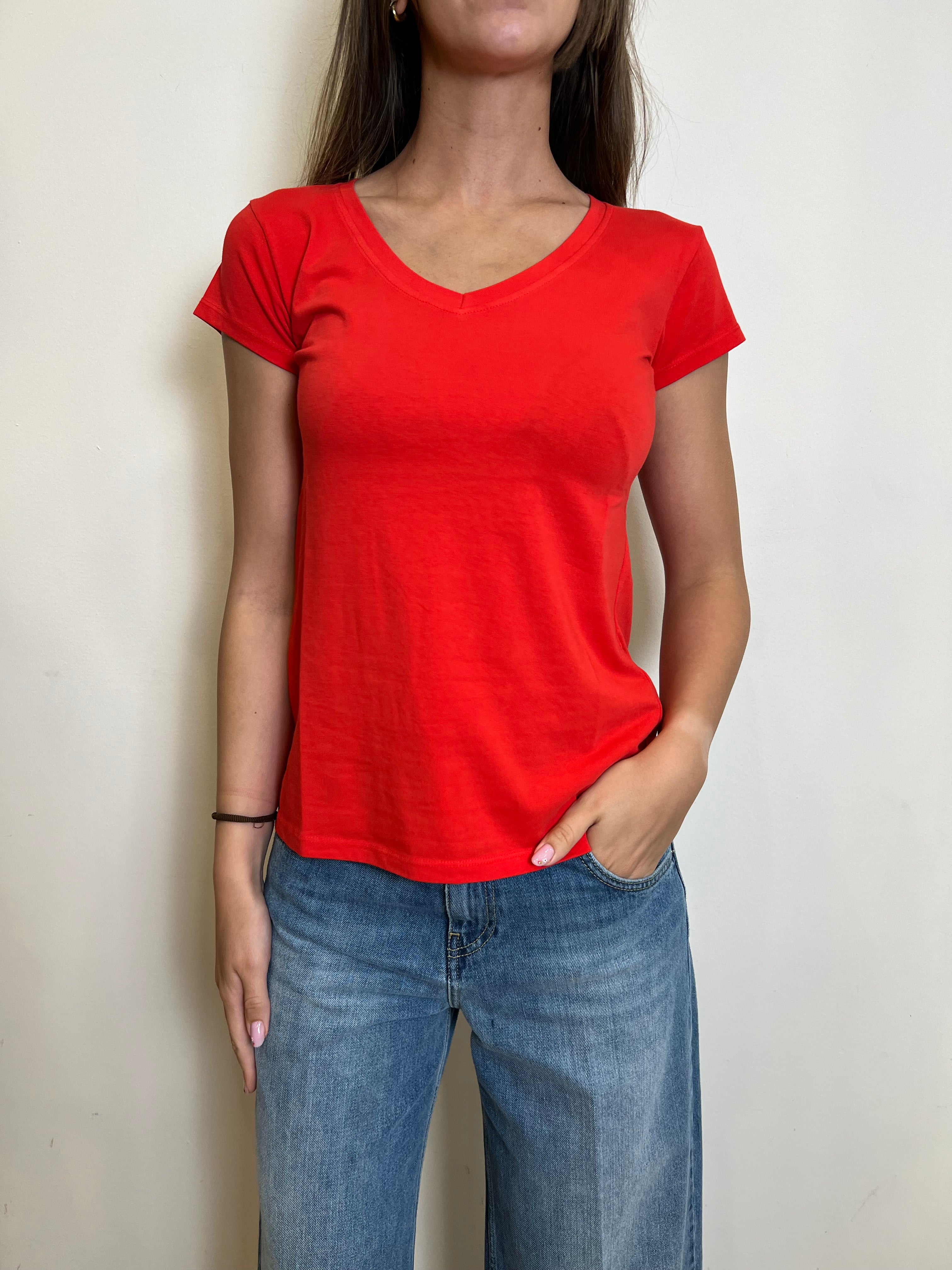 T-shirt mezza manica slim scollo V - Haveone