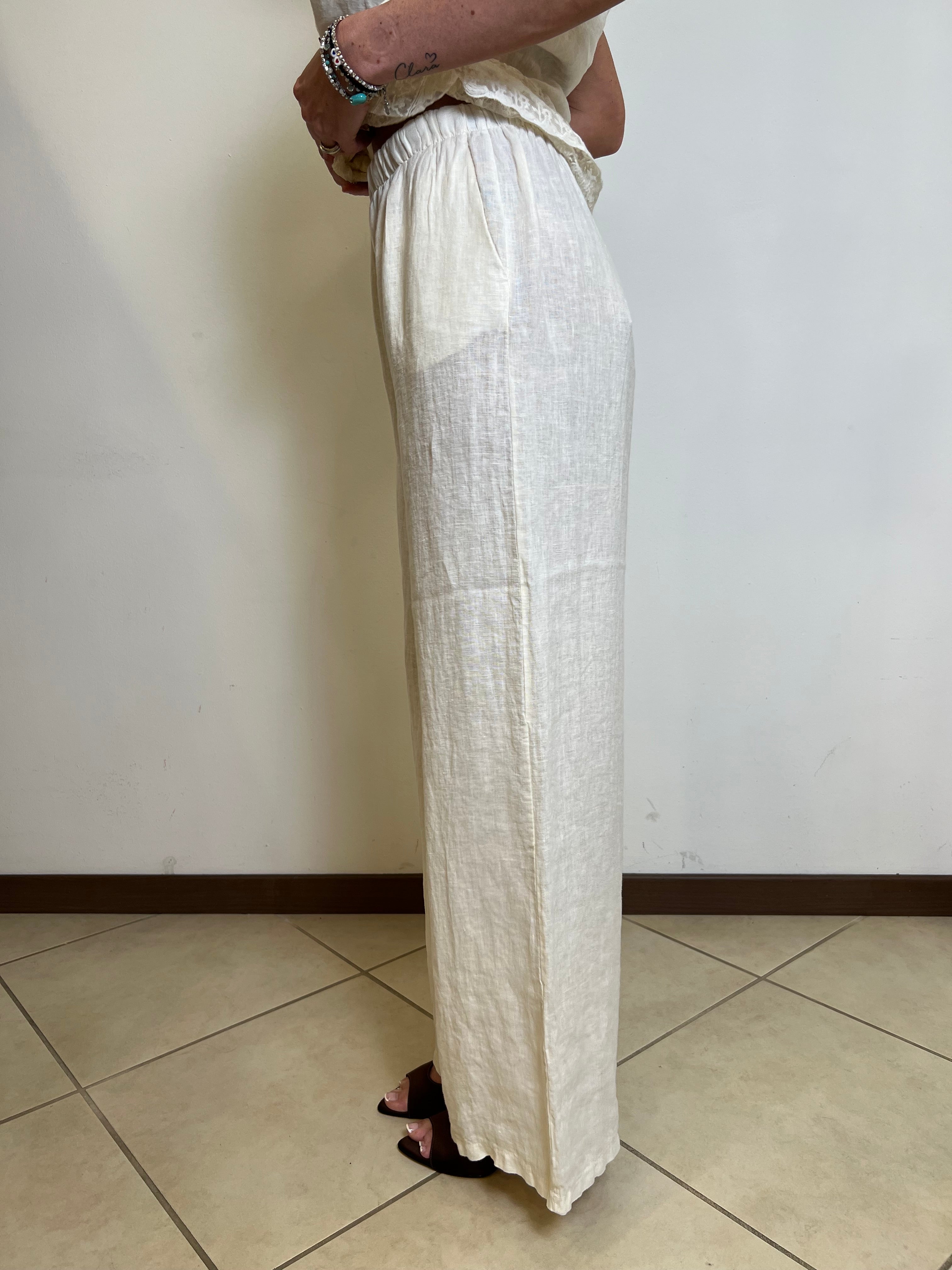 Pantalone largo lino - Haveone