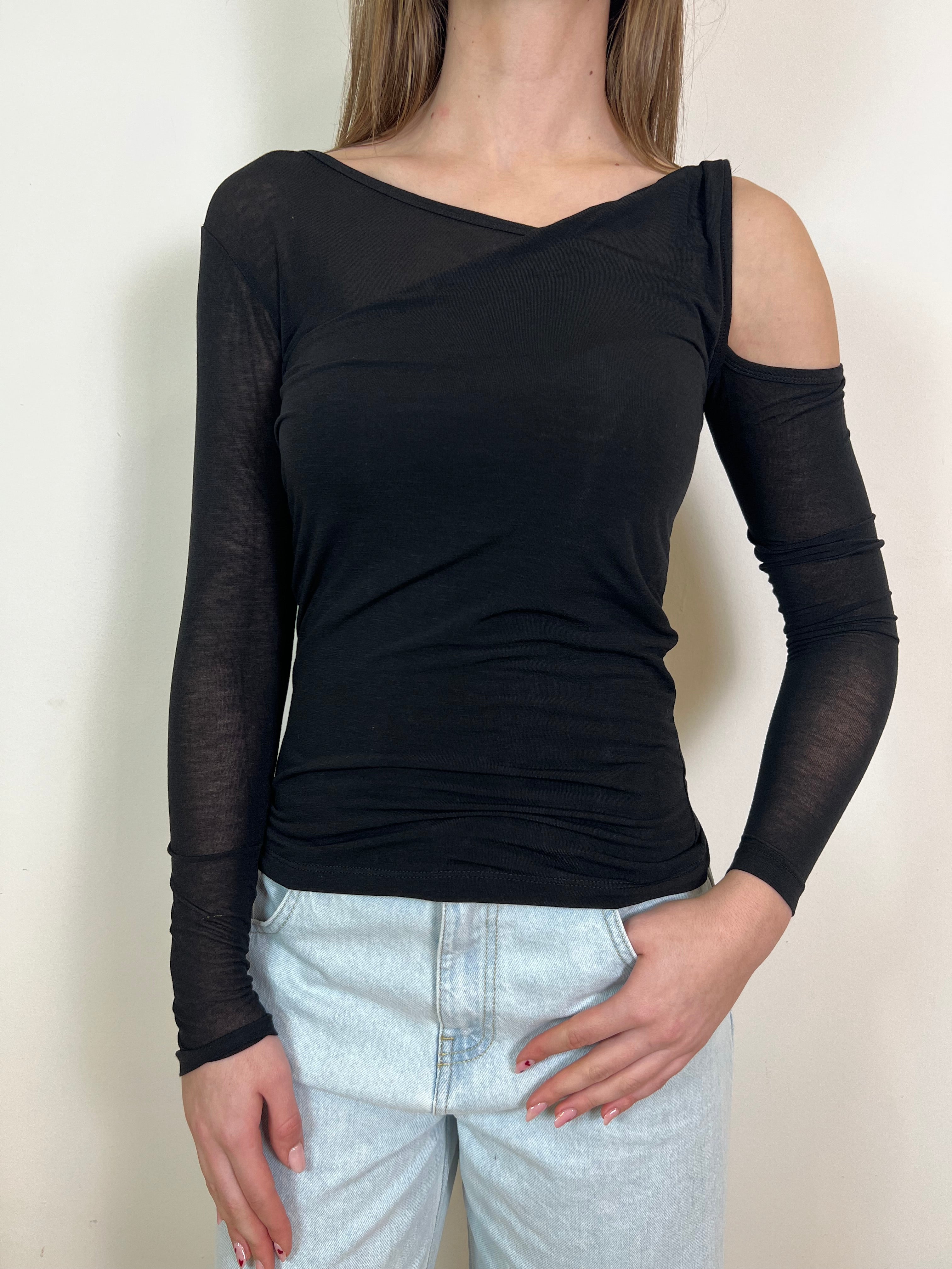 Maglia seta bretella arricciata - Vicolo