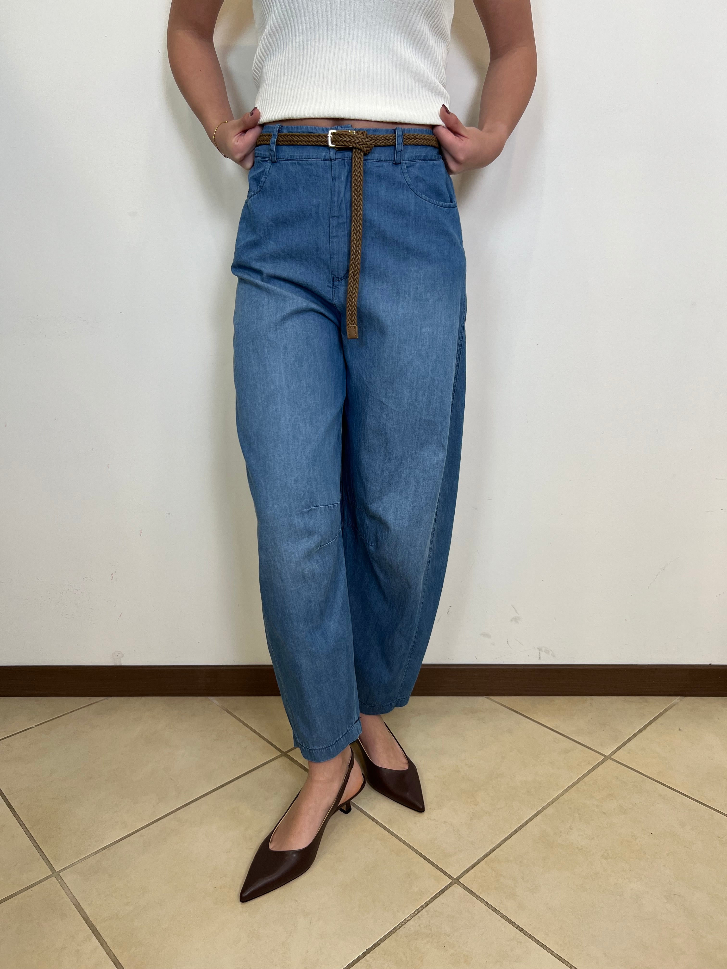 Pantalone barrel chambray - Haveone