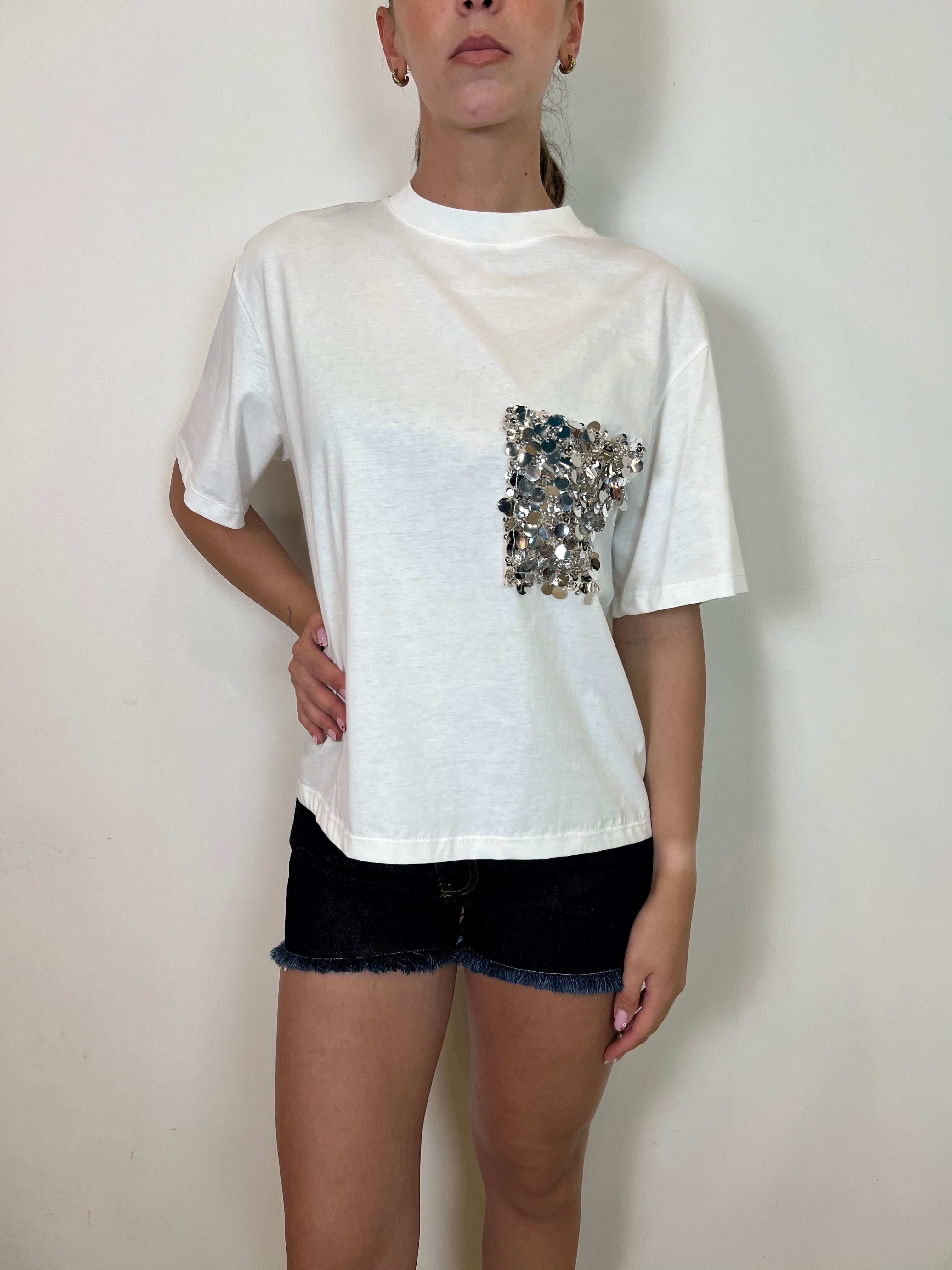T-shirt taschino paillettes - Tensione In